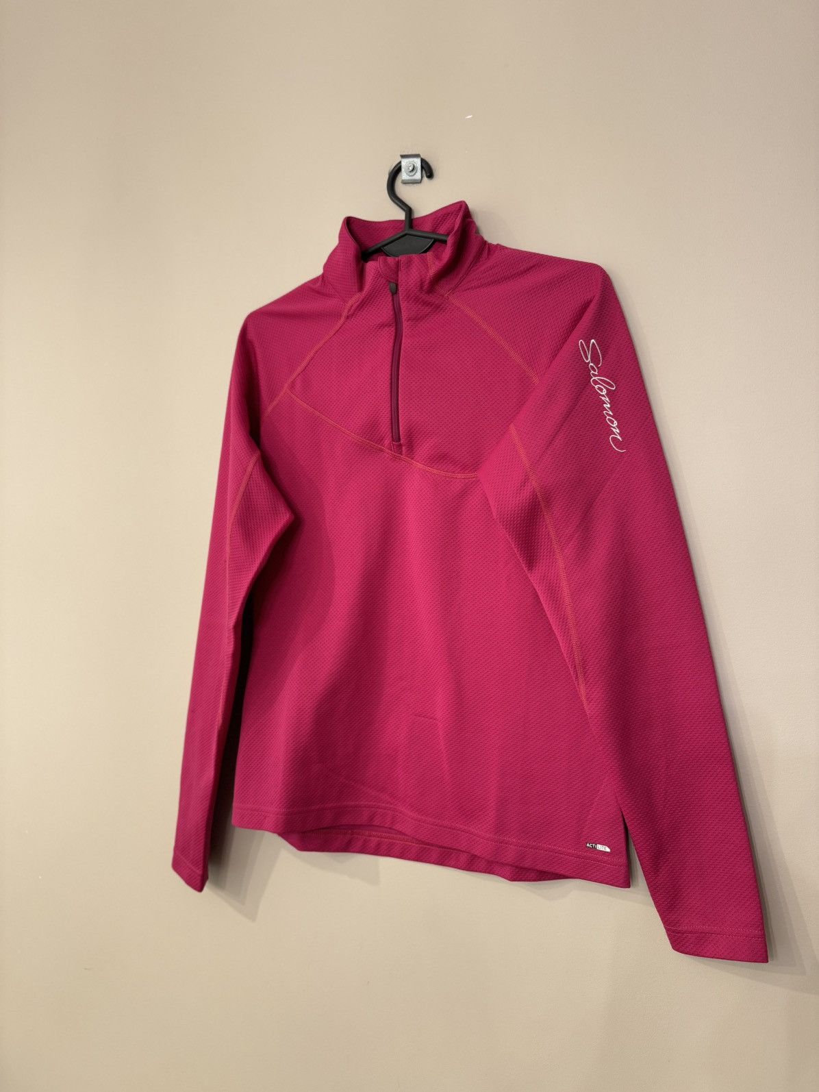 Salomon Salomon pink 1/4 zip fleece pullover trekking outdoor Size M / US 6-8 / IT 42-44 - 2 Thumbnail