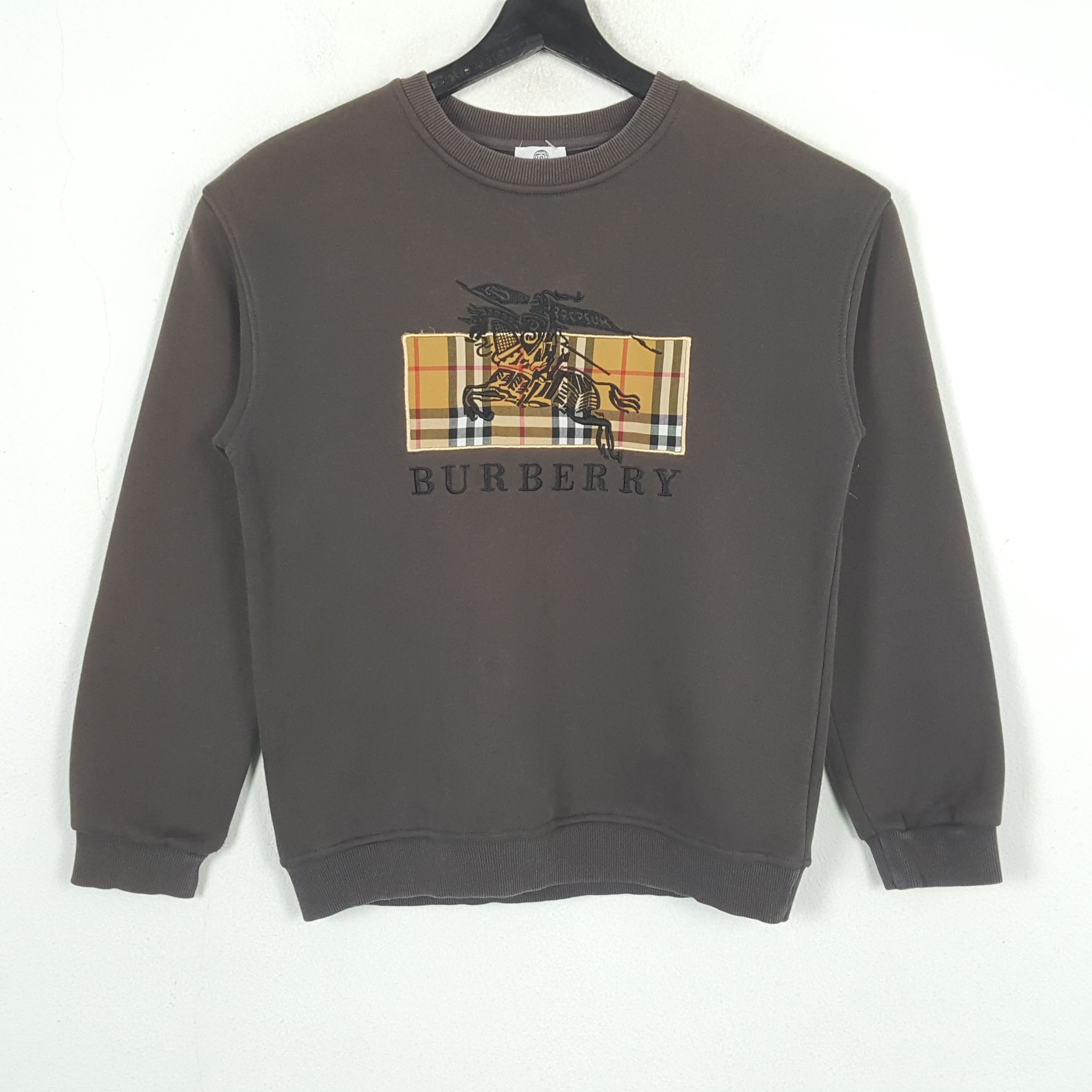 Burberry × Vintage BURBERRY Logo Nova Check Design Sweatshirt C284N3 Size US S / EU 44-46 / 1 - 1 Thumbnail
