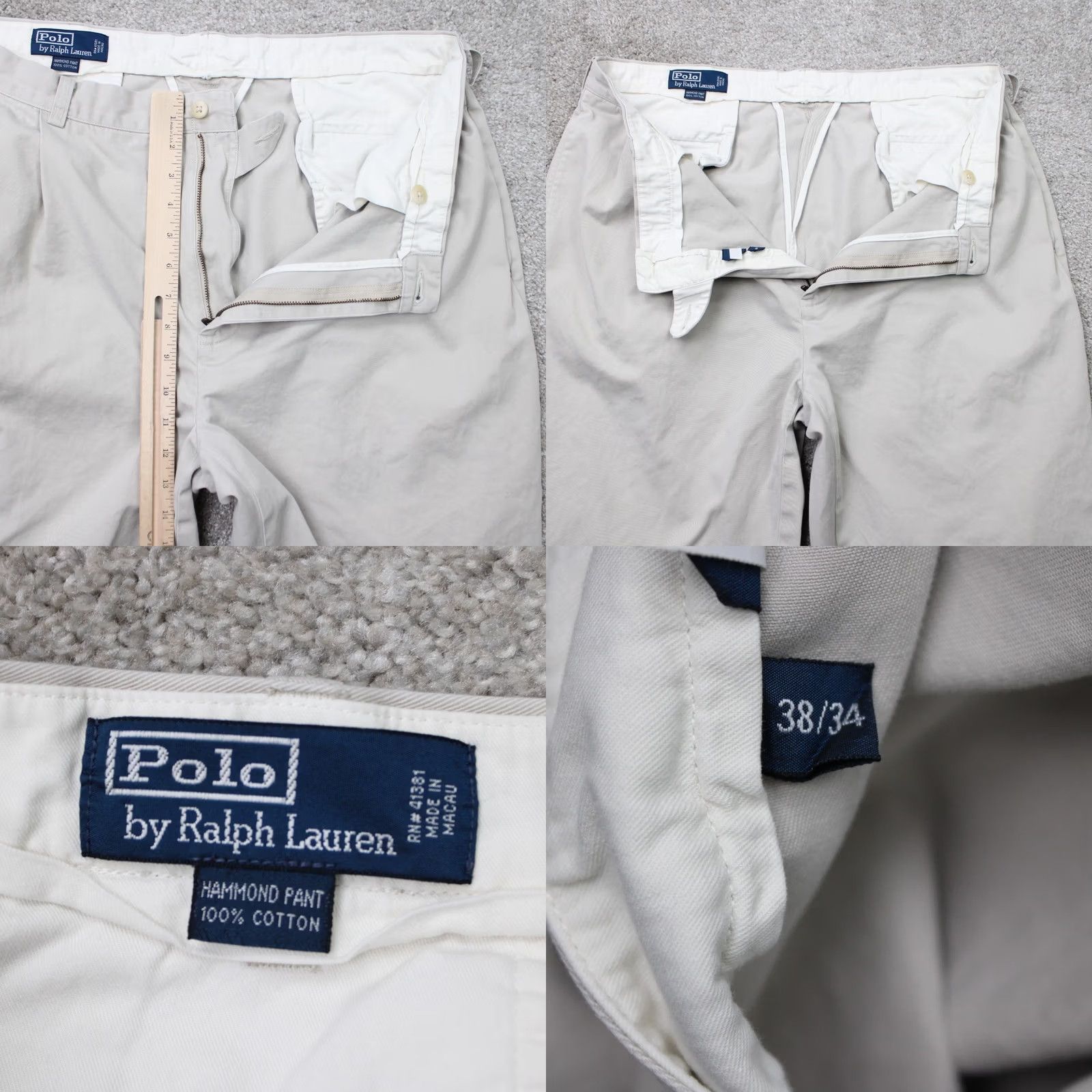 Polo Ralph Lauren Polo Ralph Lauren Hammond Pants Mens 38x32 Beige Pleated Chino Straight Leg Pants Poplin/Cotton 90s Preppy Vintage Fit: Regular Mens Size US M / EU 48-50 / 2 - 8 Thumbnail