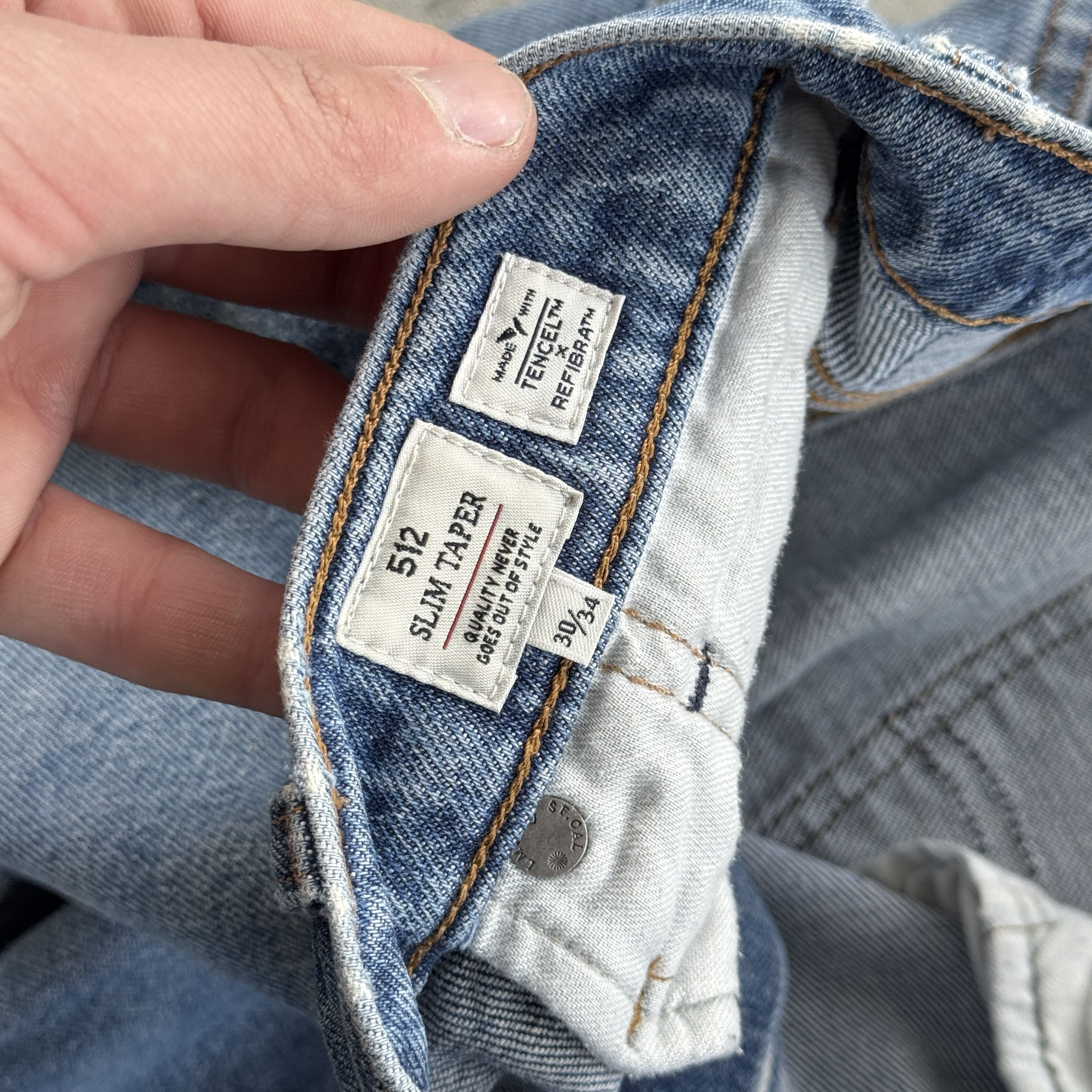 Levi's Levi's 512 Slim Taper Selvedge Denim Blue Jeans 30x34 Size US 30 / EU 46 - 8 Thumbnail