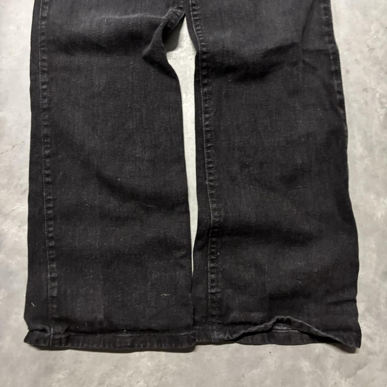 Japanese Brand × Vintage Crazy Vintage Y2K/2000s Grunge Solid Black Denim Jeans! Size US 34 / EU 50 - 6 Thumbnail