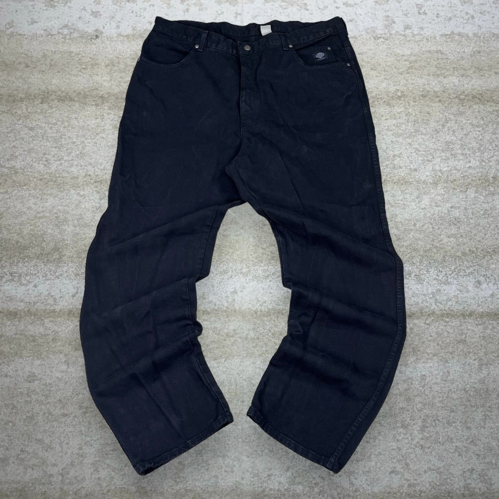 Harley Davidson Vintage 90s Harley Davidson Jeans 40x32 Straight Black Wash Size US 40 / EU 56 - 2 Thumbnail