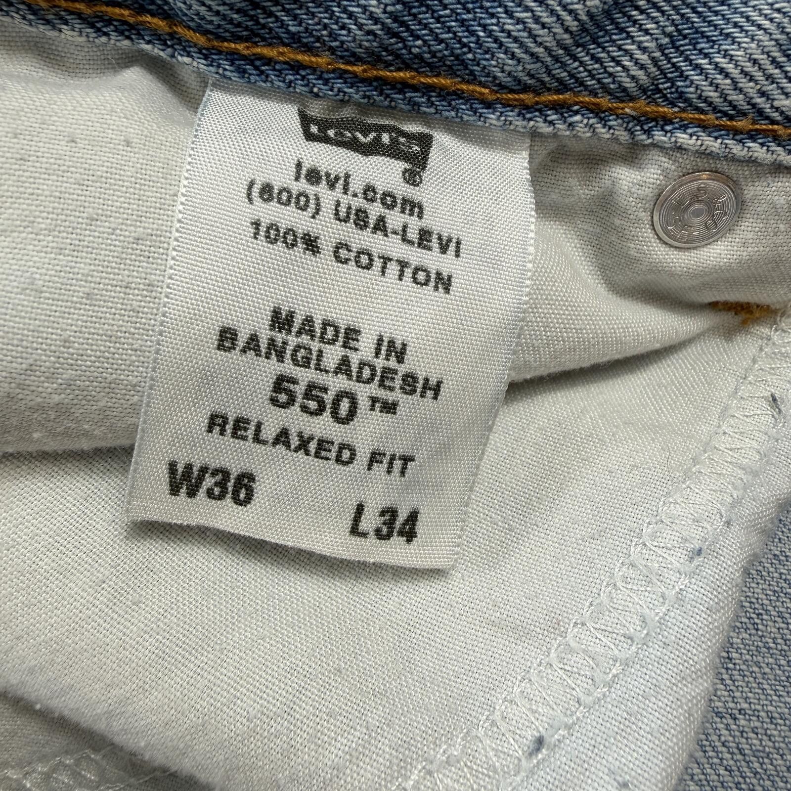 Levi's Vintage Y2K Levis 550 Relaxed Fit Baggy Light Wash Jeans 36 Size US 36 / EU 52 - 7 Thumbnail