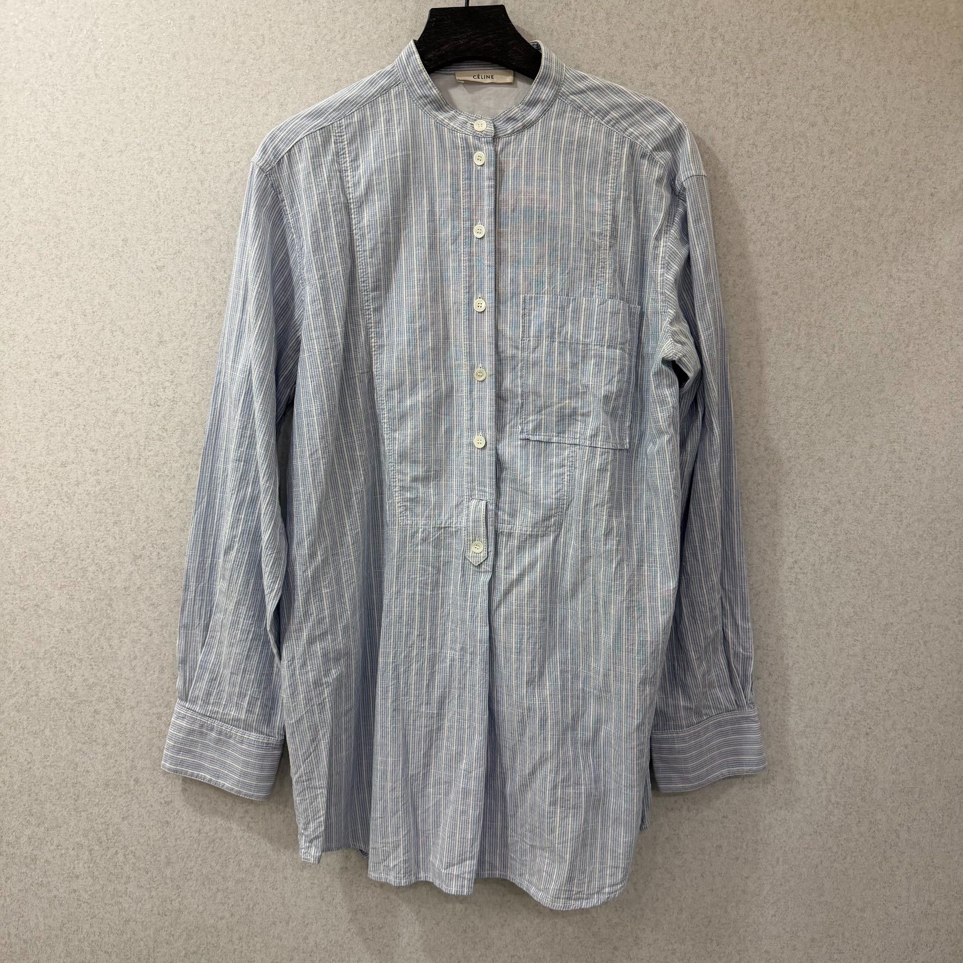 Celine Celine Striped Blue Shirt xl Men Size US XL / EU 56 / 4 - 1 Thumbnail