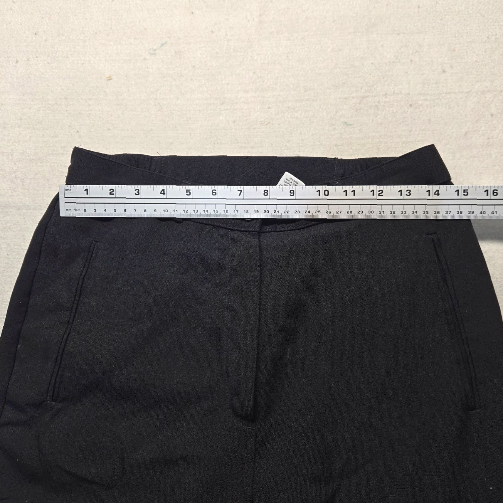 Vintage VINTAGE Kim Rogers Women's Denim Dress Pants Casual Size 10P Black Mid Rise Flat Front Size 32" / US 10 / IT 46 - 4 Thumbnail