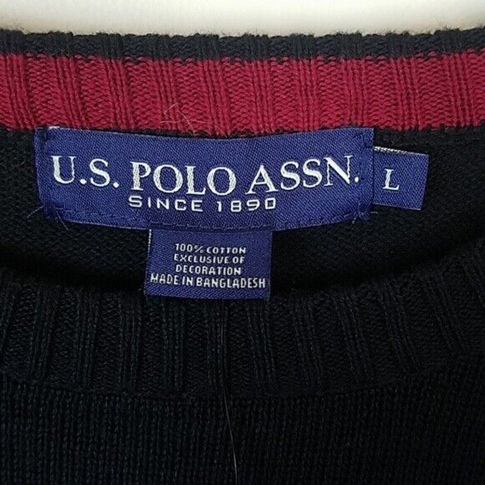 U.S. Polo Assn. US Polo Assn Sweater Mens L Black Pullover Crewneck Casual Size L / US 10 / IT 46 - 4 Thumbnail