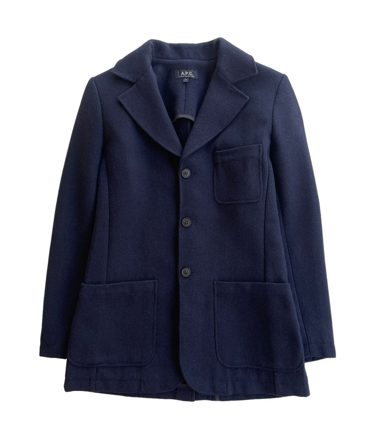 A.P.C. A.P.C Wool Navy Blue Jacket Size S / US 4 / IT 40 - 1 Thumbnail