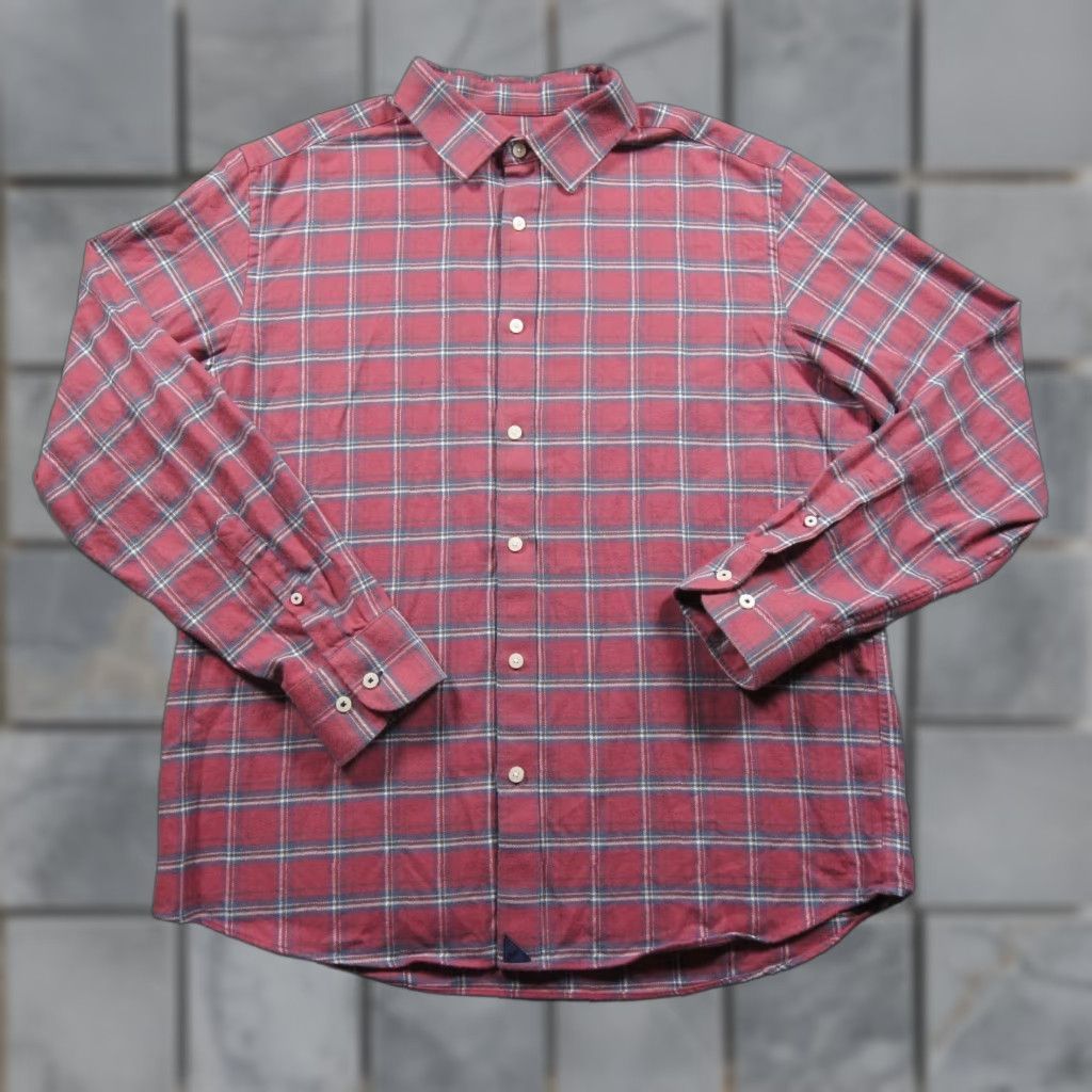 UNTUCKit UNTUCKit Shirt Mens XL Red Button-Down Flannel Slim Fit Barnwood Long Sleeve Shirt Size US XL / EU 56 / 4 - 1 Thumbnail