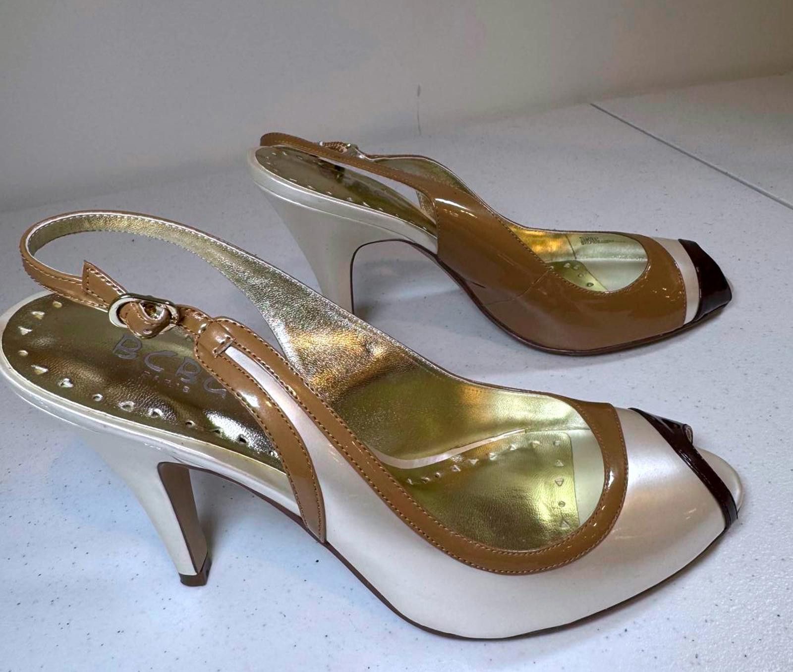 Stylish BCBG Peep-Toe Slingback Heels