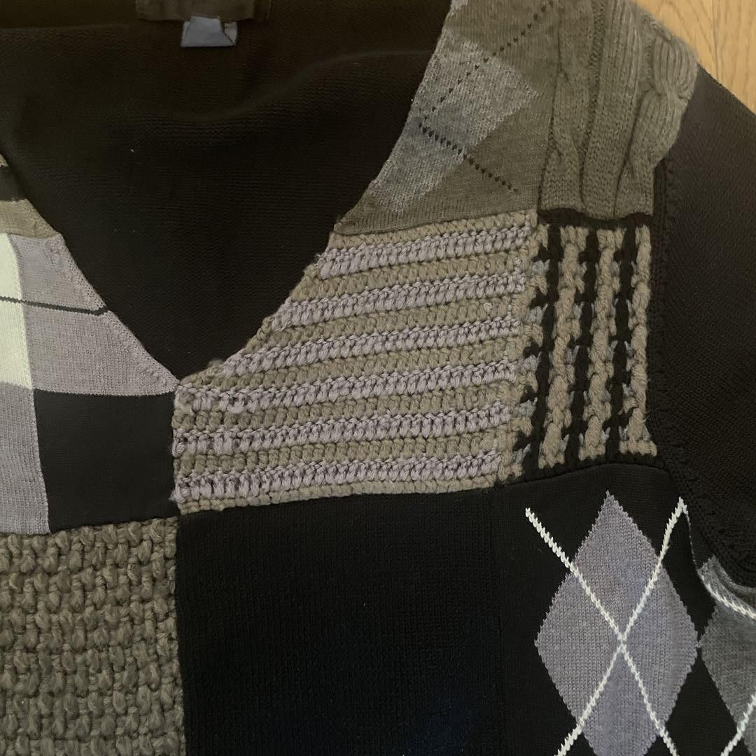 Comme des Garcons × Comme des Garcons SHIRT Patchwork Crochet Stitch Knit Sweater Size US XS / EU 42 / 0 - 4 Thumbnail