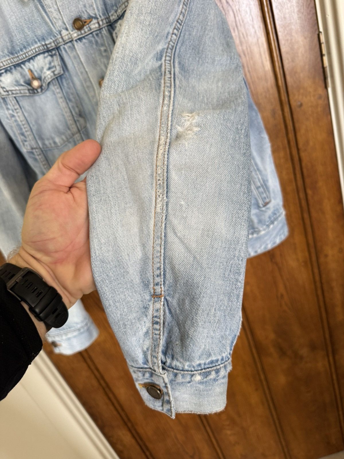 Saint Laurent Paris SS21 Saint Laurent denim trucker jacket crash thrashed grail Size US L / EU 52-54 / 3 - 16 Thumbnail