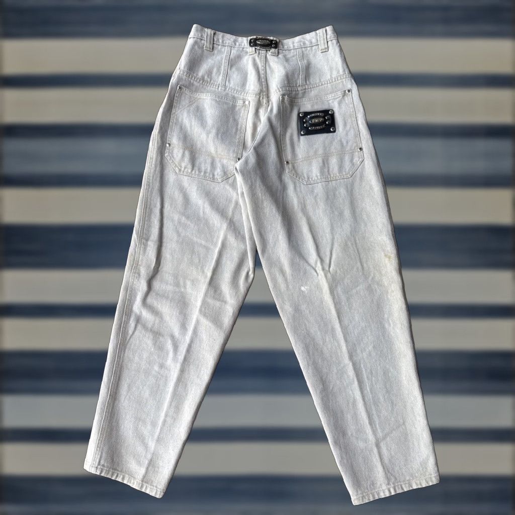 Vintage VINTAGE Paco Baggy Jeans Men 31x32 Hip Hop Skater Grunge Tapered Denim 31 Beige Cotton PACO Jeans Men Size US 31 - 1 Thumbnail
