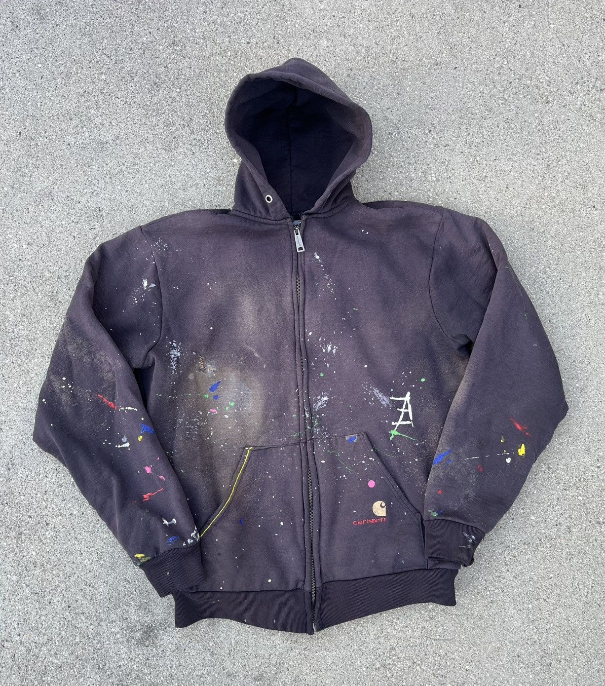 Carhartt × Carhartt Wip Vintage Carhartt Hoodie Sun Fade Distressed Jacket Thermal Size US L / EU 52-54 / 3 - 9 Thumbnail