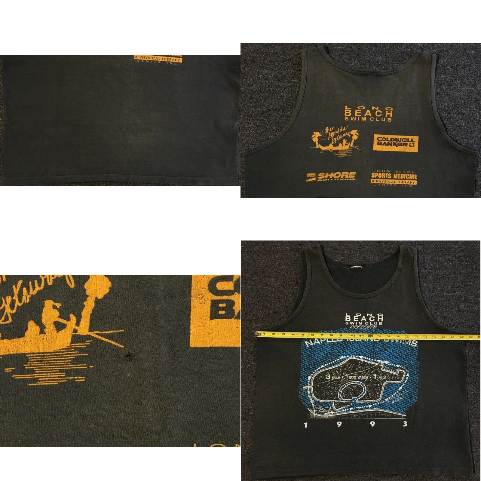 Swims Vtg 90s Long Beach Swim Club Naples Island Swim Distressed Boxy Tank Top Black Mens S Short Sleeveless T-Shirt Beach Surf Grunge Nike? Size US S / EU 44-46 / 1 - 8 Thumbnail