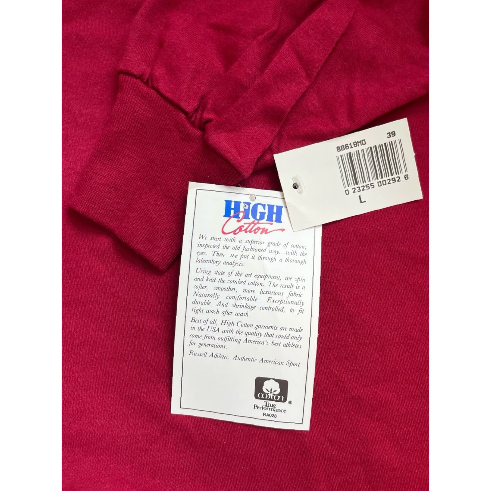 Russell Athletic VINTAGE Russell Athletic Mock Turtleneck Shirt Mens L Red 90s Deadstock NWOT Cardin... Size US L / EU 52-54 / 3 - 3 Thumbnail