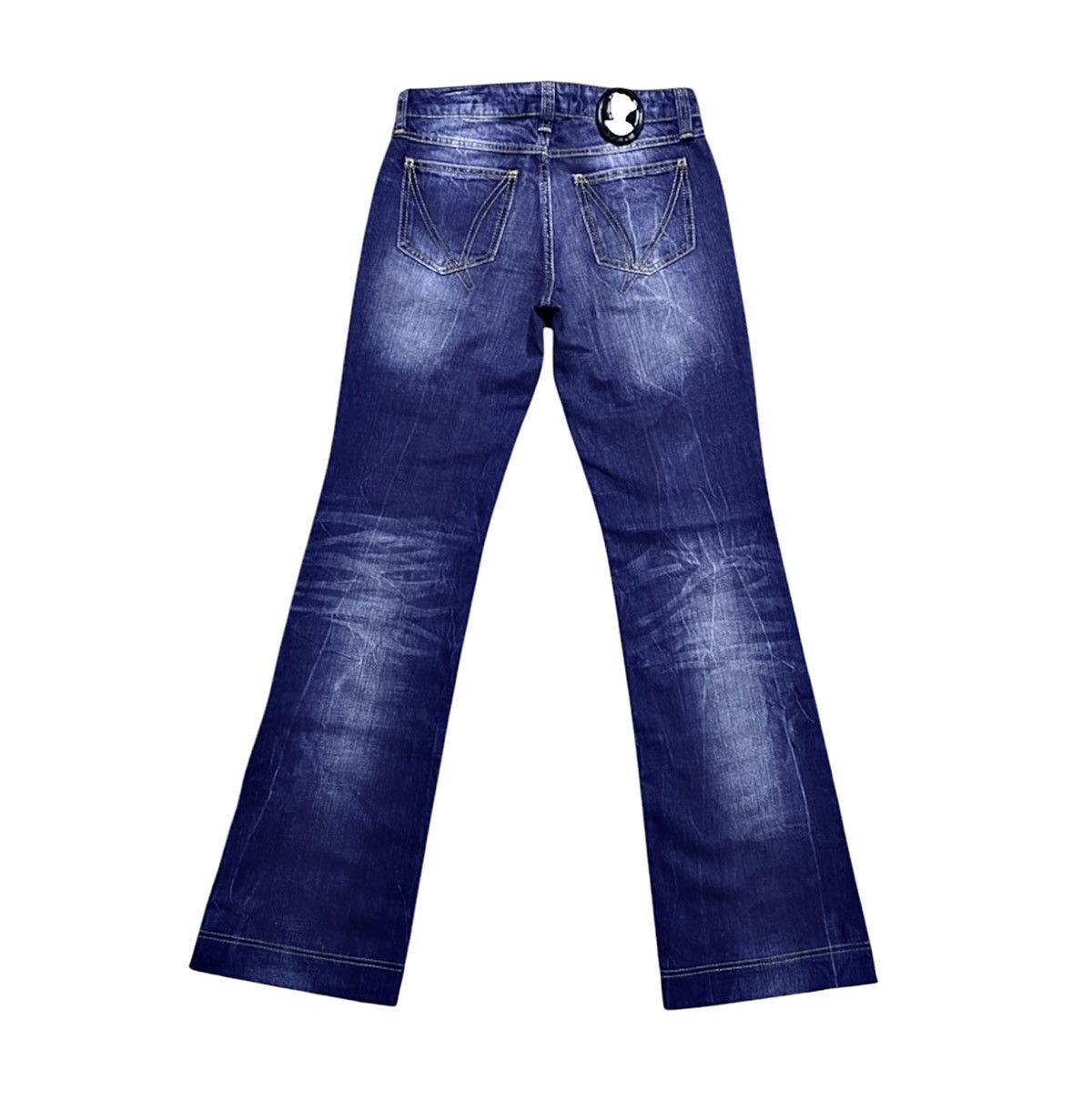 Frankie Morello Women’s Frankie Morello Flared Washed Navy Jeans Denim Logo Size 27" / US 4 / IT 40 - 1 Thumbnail