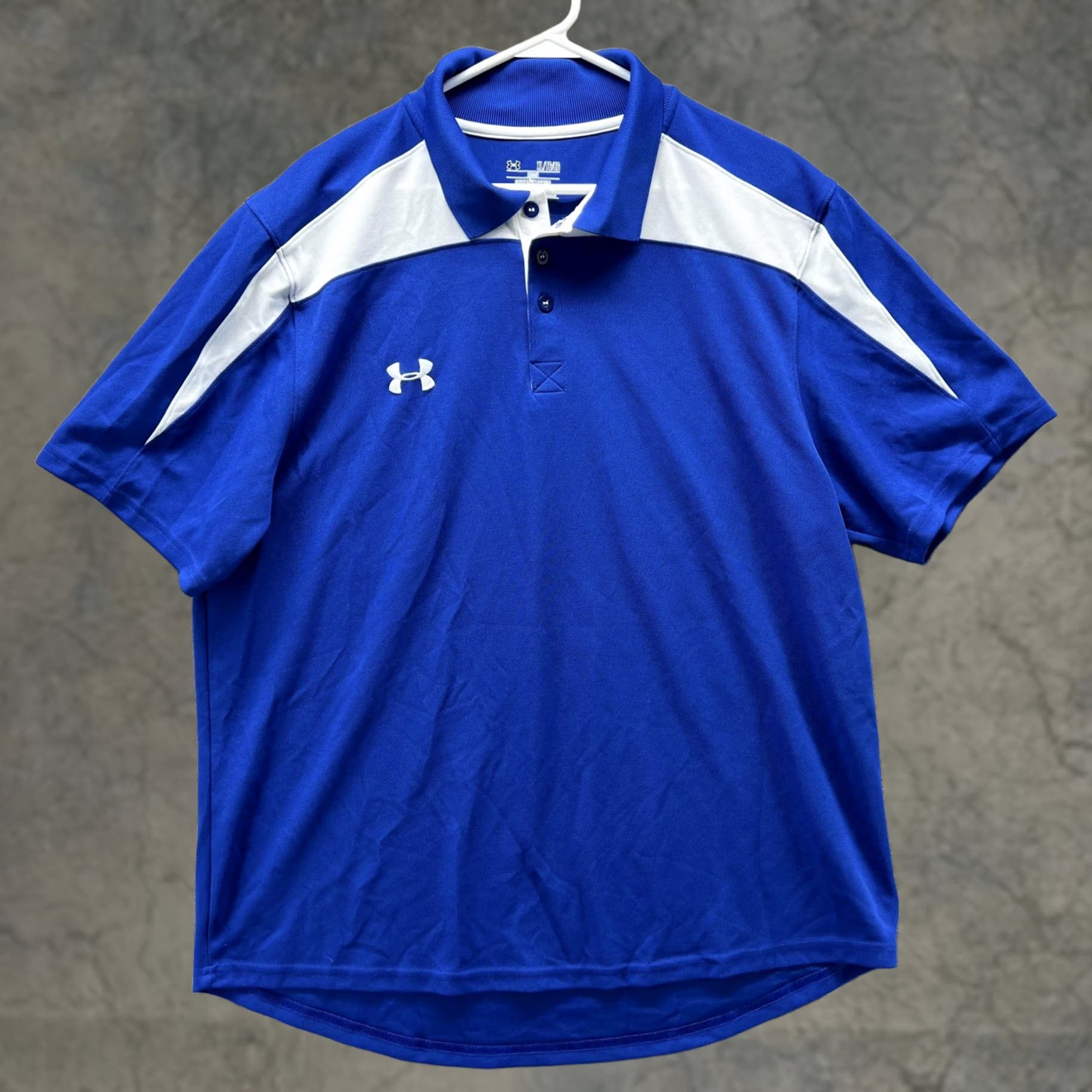 Under Armour Under Armour HeatGear Polo Shirt Mens XL Blue Colorblock Golf Performance Size US XL / EU 56 / 4 - 1 Thumbnail