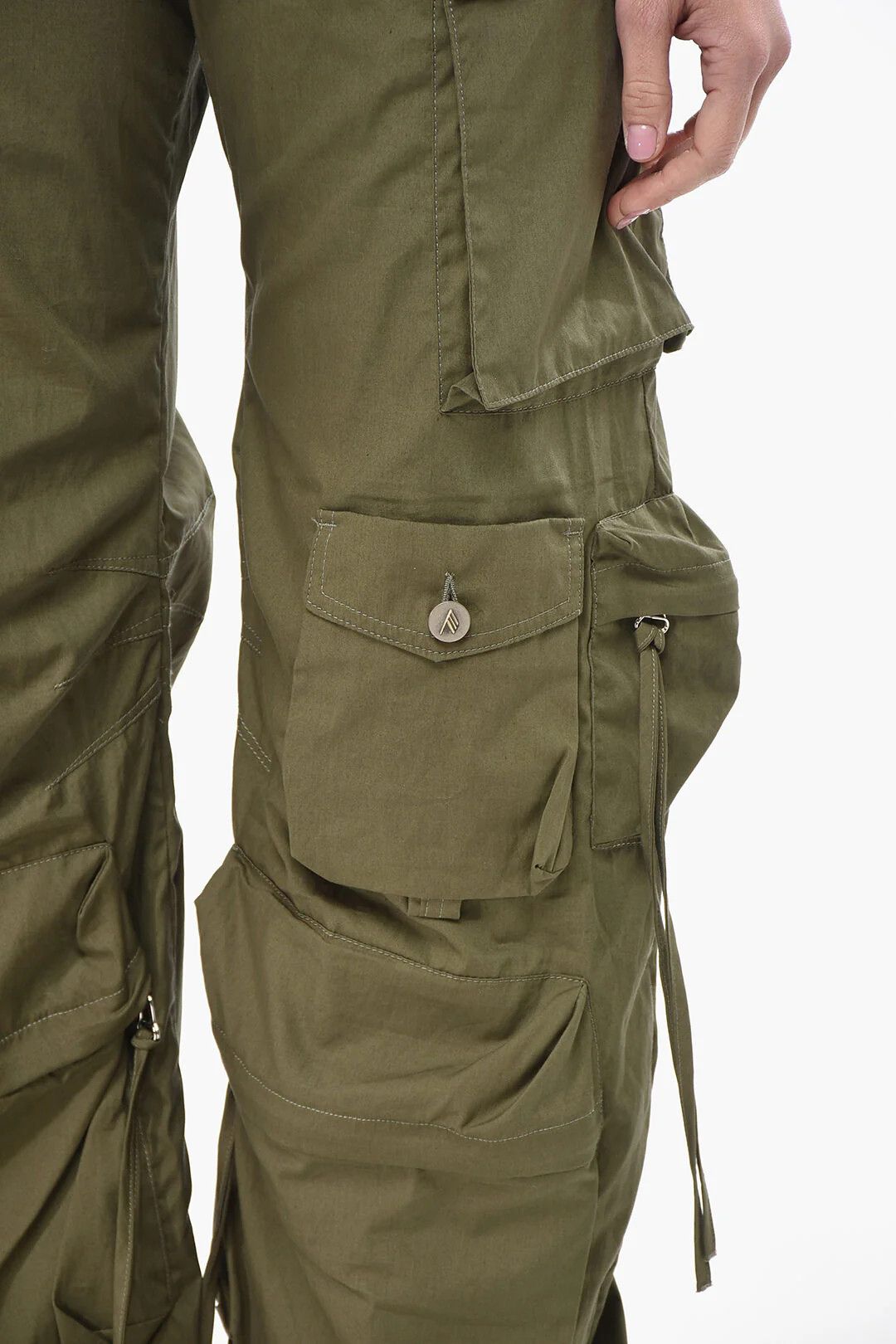 The Attico og1mm0426 Cotton Cargo Pant in Military Green Size 27" / US 4 / IT 40 - 3 Thumbnail