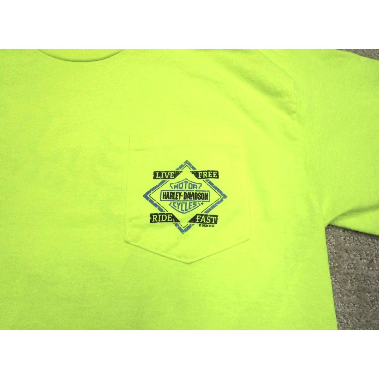Harley Davidson Harley-Davidson Shirt Mens Large Green Pocket Tee T-Shirt USA 2010-2019 Motorcycle Biker Logo Size US L / EU 52-54 / 3 - 3 Thumbnail