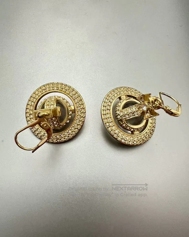 Vivienne Westwood Vivienne Westwood Saturn Orb Full Diamond Medium Earrings Size ONE SIZE - 6 Thumbnail