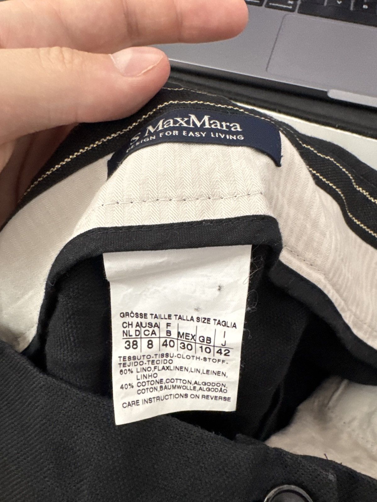 Max Mara ‘S MaxMara wide leg pleated linen trousers pants oversized Size 28" / US 6 / IT 42 - 9 Thumbnail