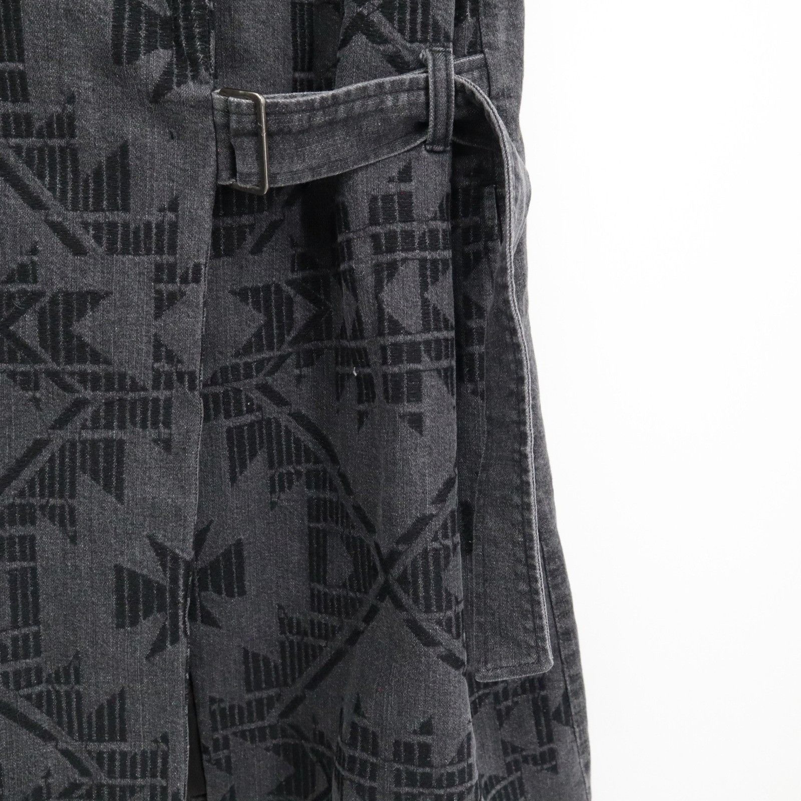 Free People ree People Longline Denim Vest Womens XS Gray Aztec Belted Size XS / US 0-2 / IT 36-38 - 5 Thumbnail