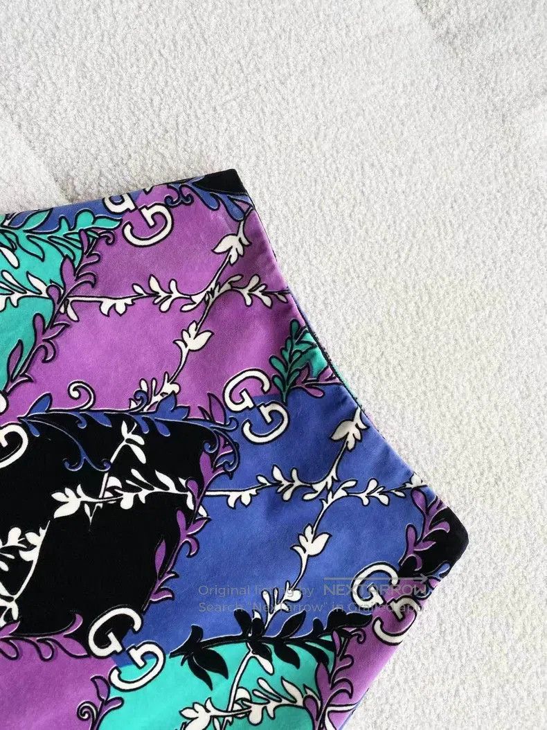 Gucci Gucci Old flower full print colour block silk skirt Size 24" / US 00 / IT 34 - 4 Thumbnail