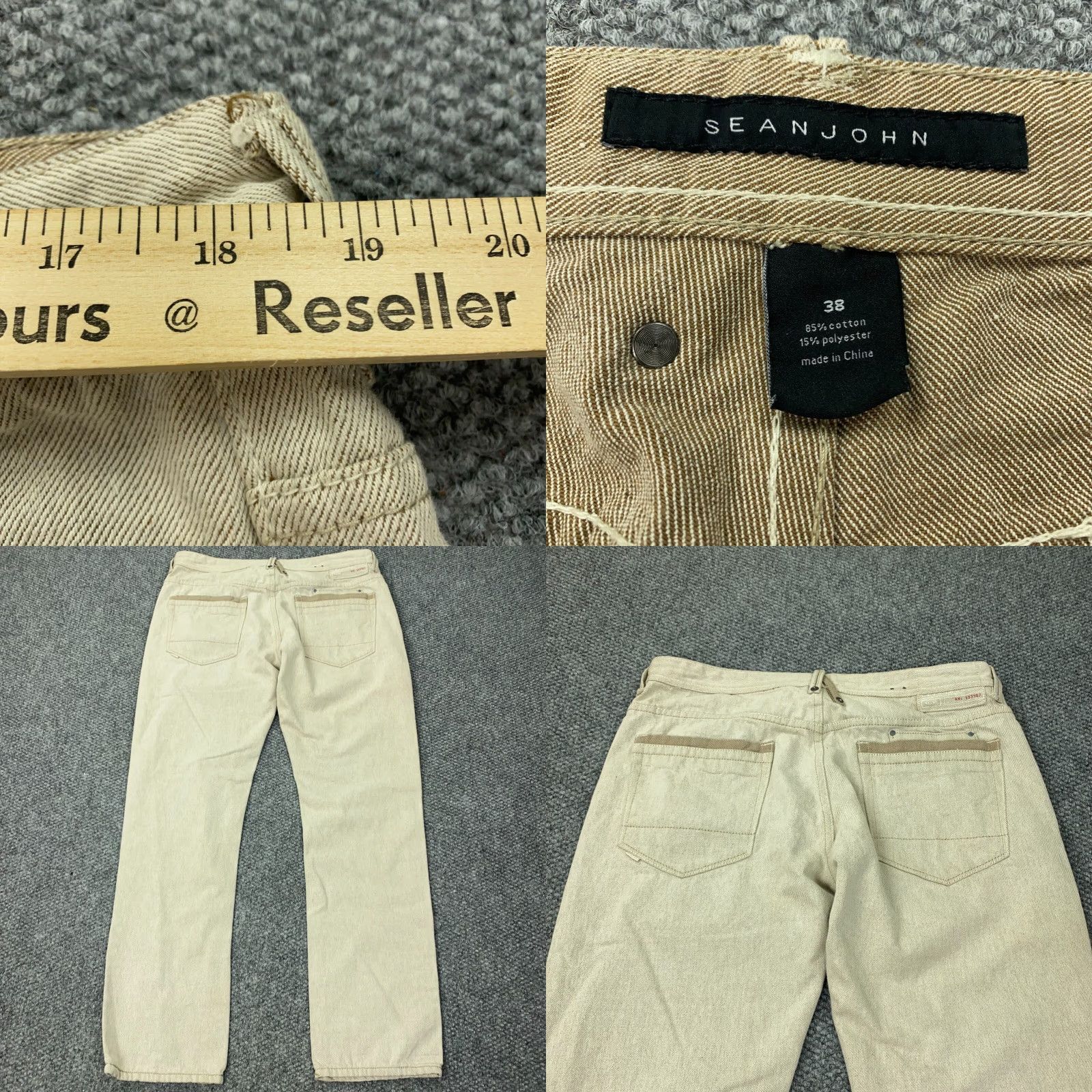 Sean John Sean John Jeans Mens 38 Beige 5-Pocket Denim Straight Hip Hop Streetwear Skater Grunge Size US 38 / EU 54 - 8 Thumbnail