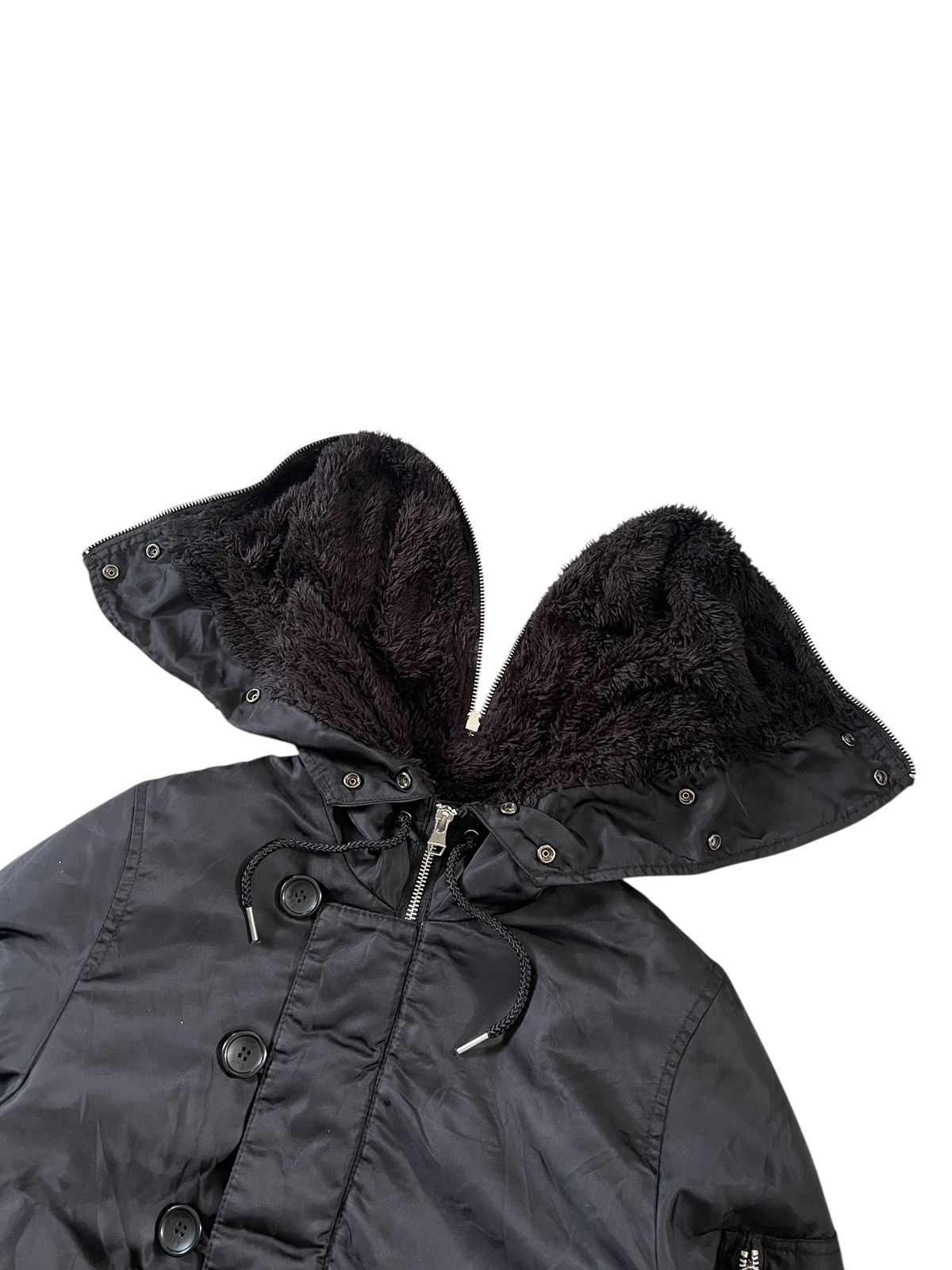 SLY 2000s SLY Cropped Fur Bomber Jacket Size S / US 4 / IT 40 - 3 Thumbnail