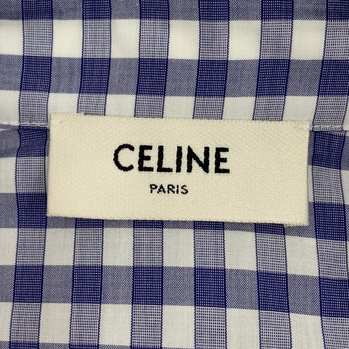 Celine Celine Plaid Triomphe Embroidered Long Sleeve Shirt K26WX Size S / US 4 / IT 40 - 6 Thumbnail
