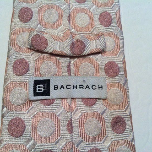 Bachrach BACHRACH MEN'S NEW PINK 100%SILK TIE WIDTH: 4" Size ONE SIZE - 4 Thumbnail