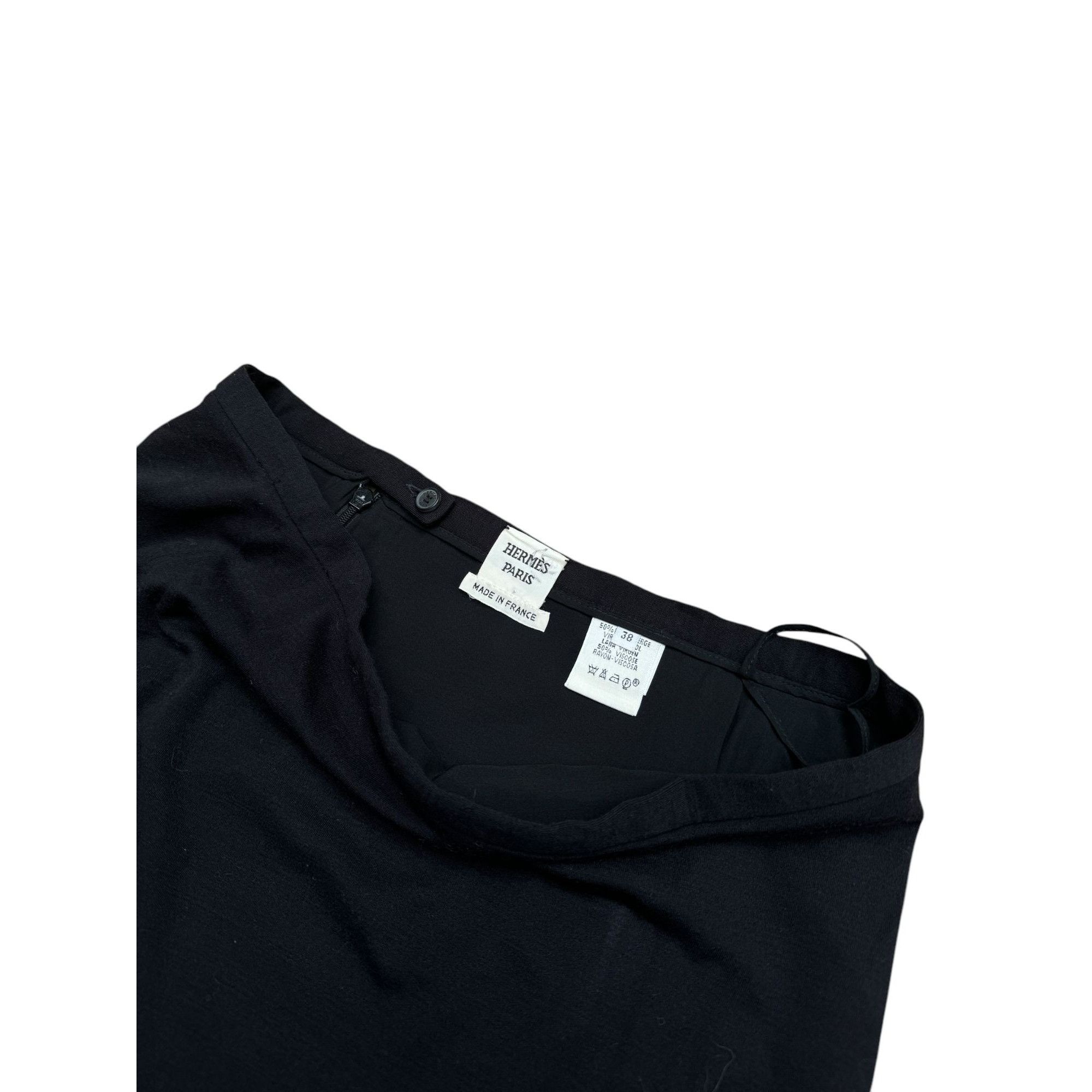 Hermes Luxurious Black Wool Skirt Size 27" / US 4 / IT 40 - 3 Thumbnail