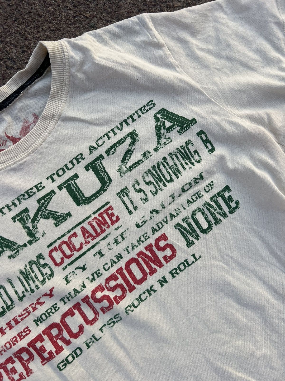 Japanese Brand Y2K Yakuza Adult Cocaine alcohol sex rock n roll Tour tee Size US L / EU 52-54 / 3 - 4 Thumbnail