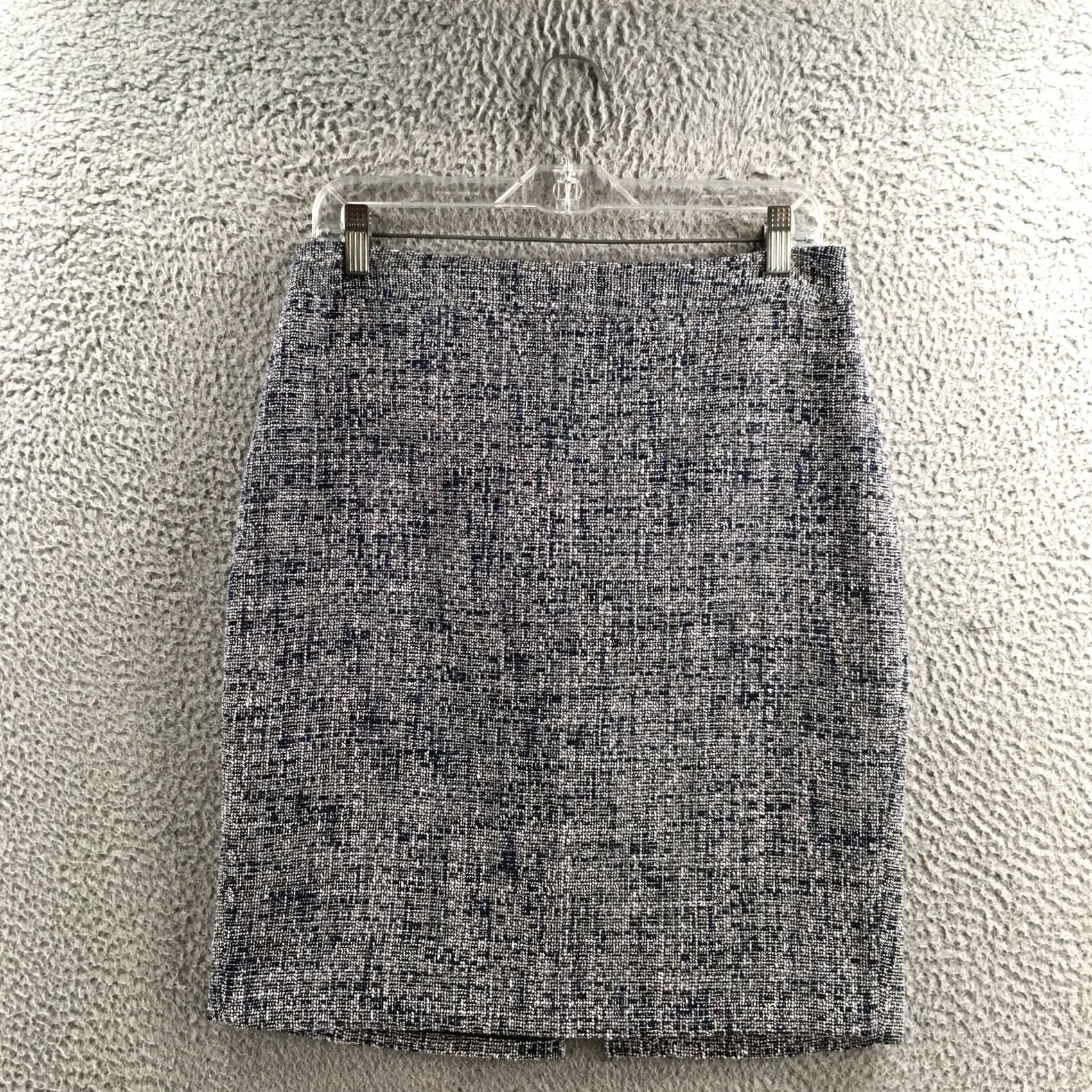 Banana Republic Banana Republic Skirt Womens 6 Black Tweed Pencil Lined Back Slit Polyester Cotton Blend Size 28" / US 6 / IT 42 - 2 Thumbnail