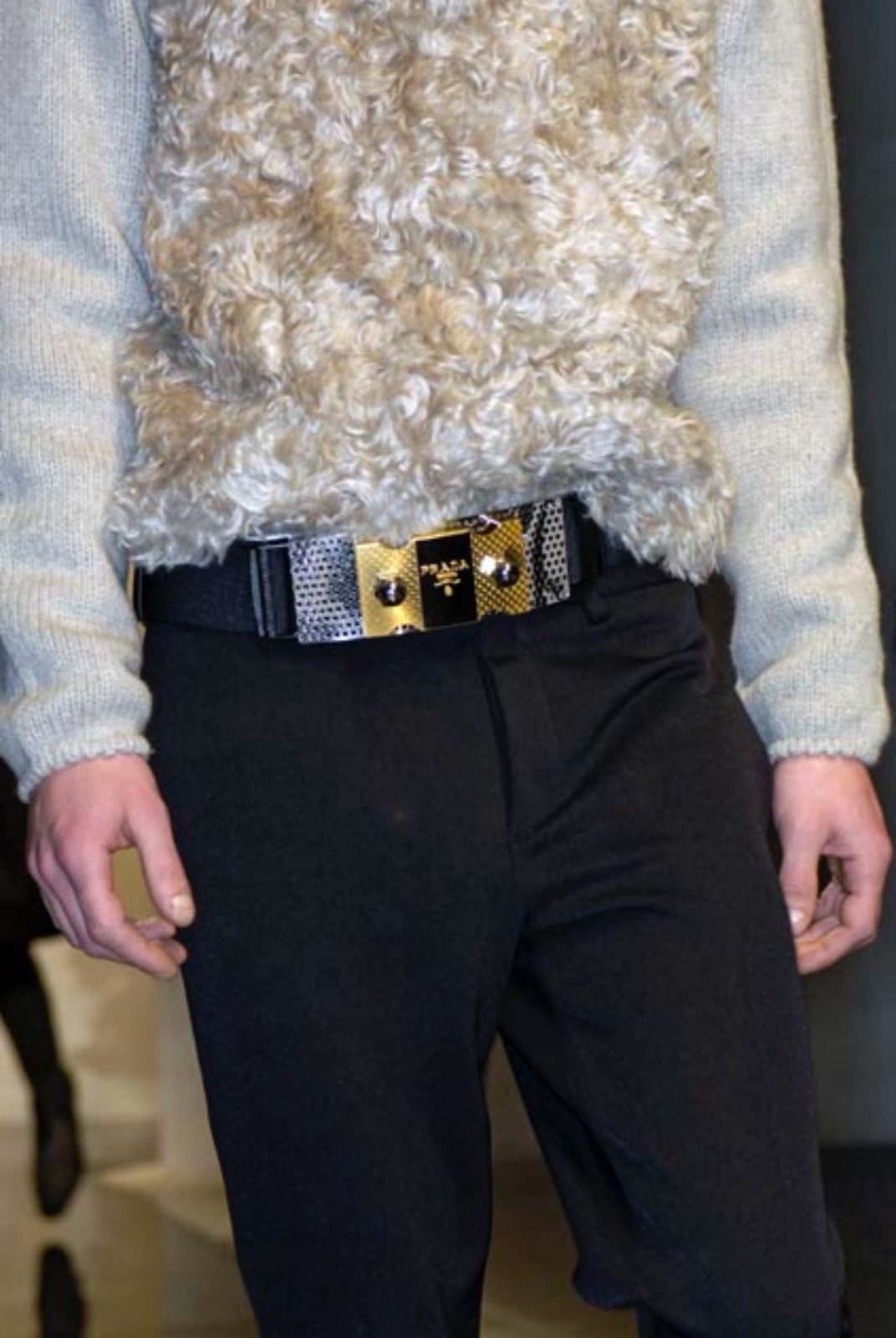 Prada PRADA FW 2007 Massive Studded Screws Logo Metal Belt runway Size ONE SIZE - 7 Thumbnail