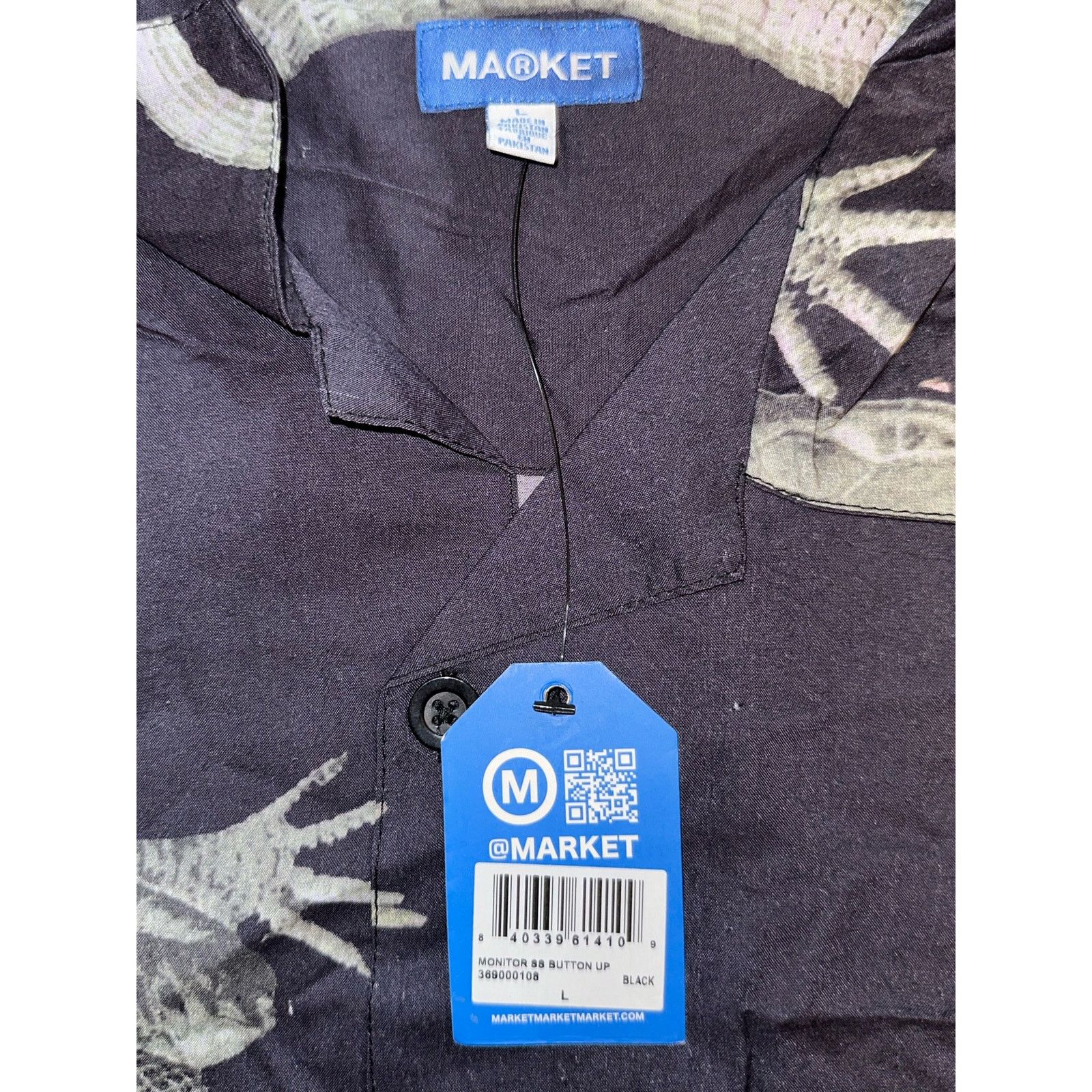 Market NWT Market Monitor Graphic Lizard Print Woven SS Button-Down Size US L / EU 52-54 / 3 - 2 Thumbnail