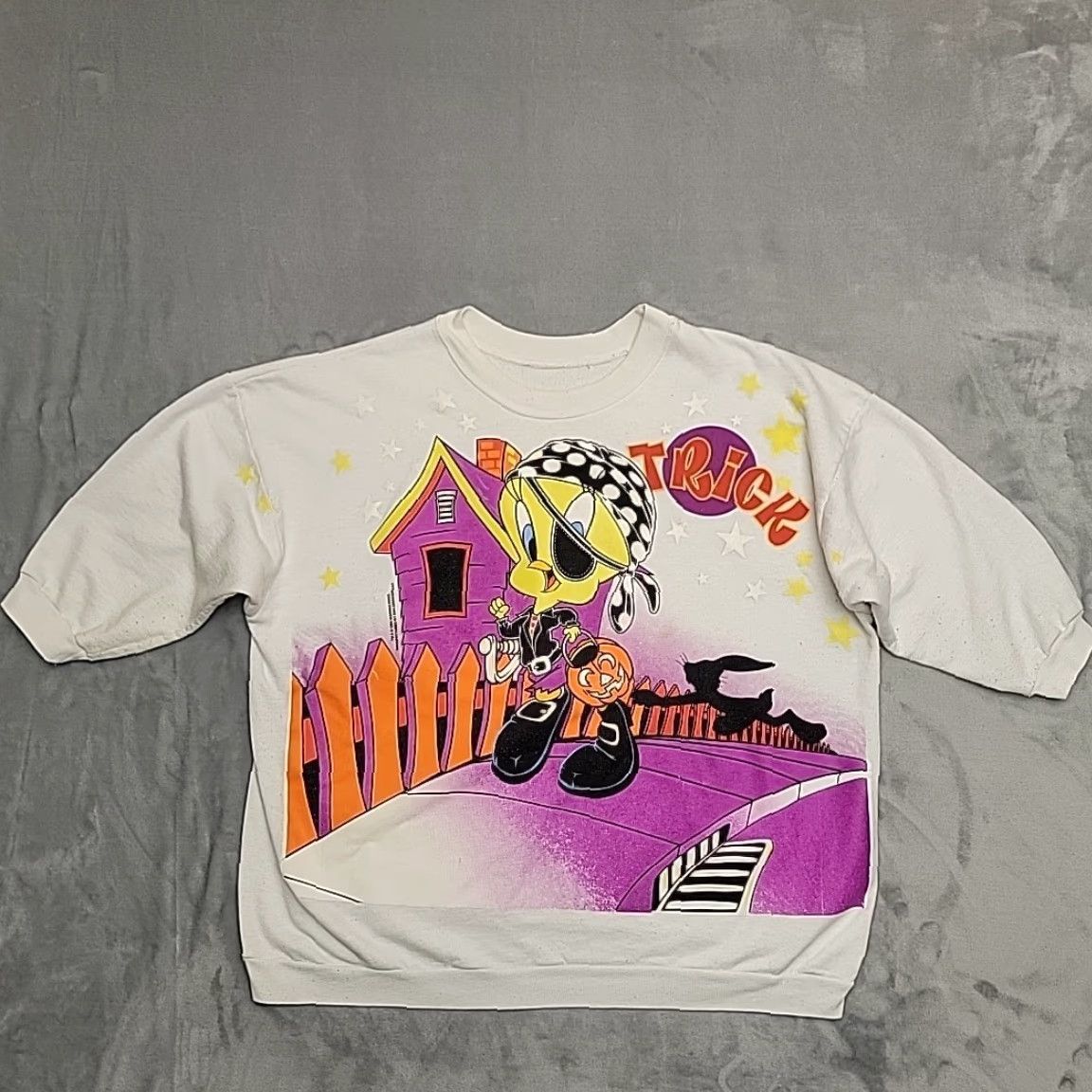 Vintage VTG Tweety Sweatshirt Womens XL White 90s Cartoon Made in USA Pullover Crew Neck Casual Mens Womens Girls Boys Size XL / US 12-14 / IT 48-50 - 2 Thumbnail