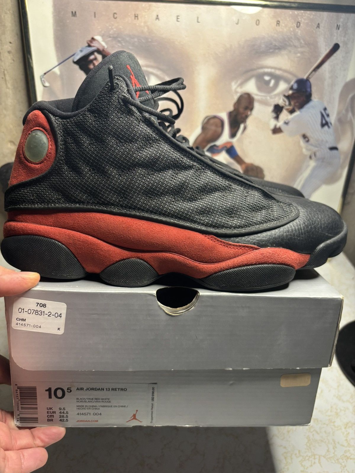Jordan Brand Air Jordan 13 Retro 2017 Bred 2017 Size US 10.5 / EU 43-44 - 1 Thumbnail