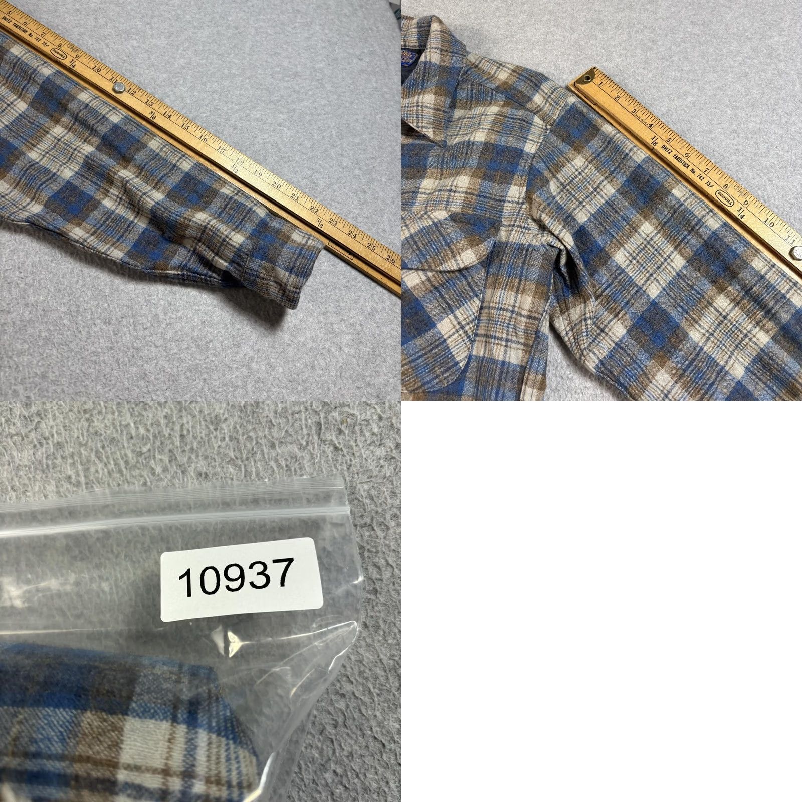 Pendleton VINTAGE Pendleton Wool Shirt Mens M Blue Plaid Shacket 60s 70s Button-Up Long Sleeve Collar Pocketed Pattern Size US M / EU 48-50 / 2 - 8 Thumbnail