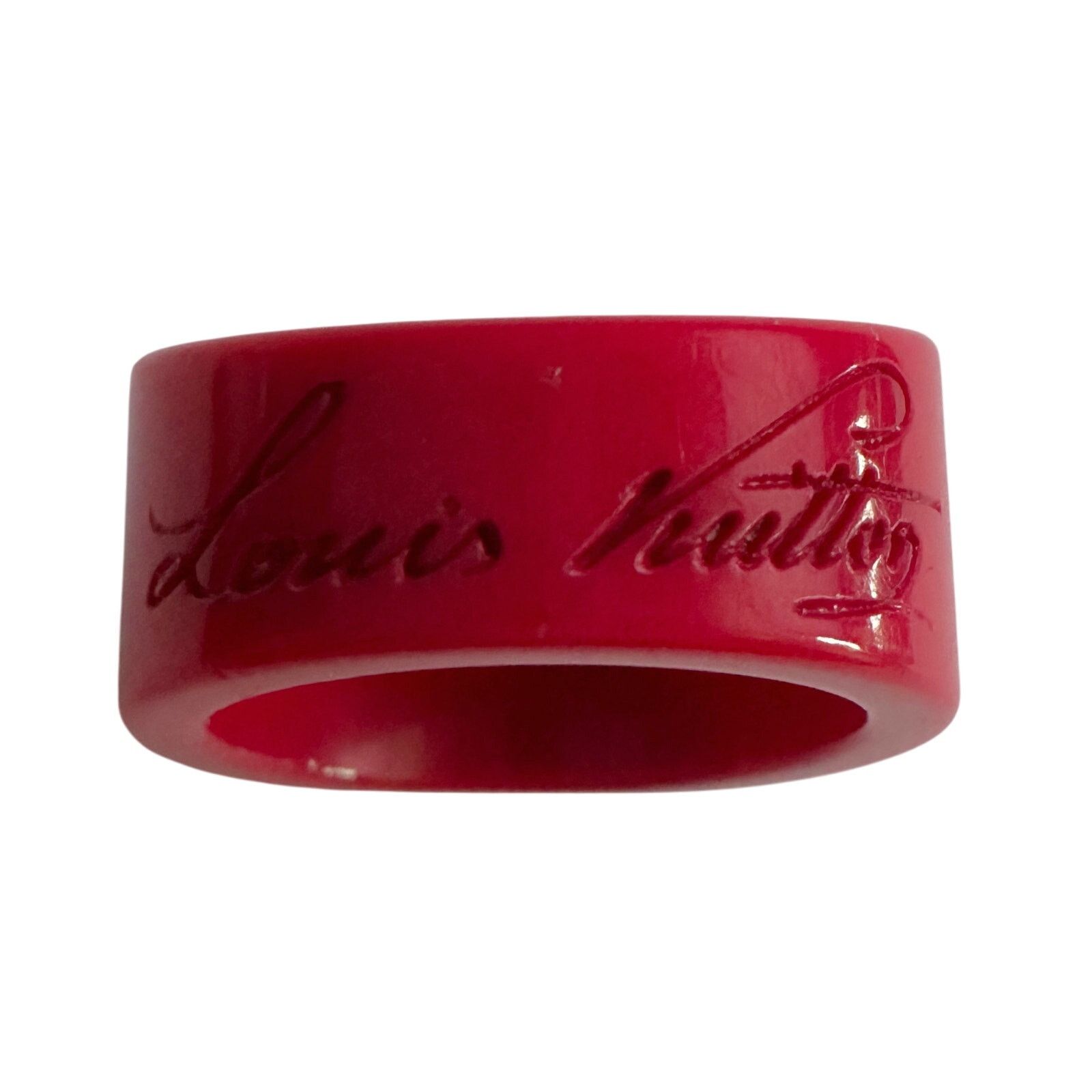 Louis Vuitton Louis Vuitton LockMe Fuchsia Resin Gold Tone Ring Size ONE SIZE - 3 Thumbnail