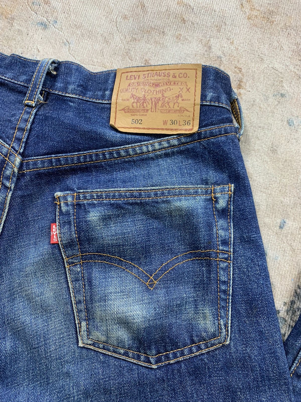 Levi's Vintage Levis 502 Big E selvedge Button J22 Denim Jeans Size US 30 / EU 46 - 3 Thumbnail