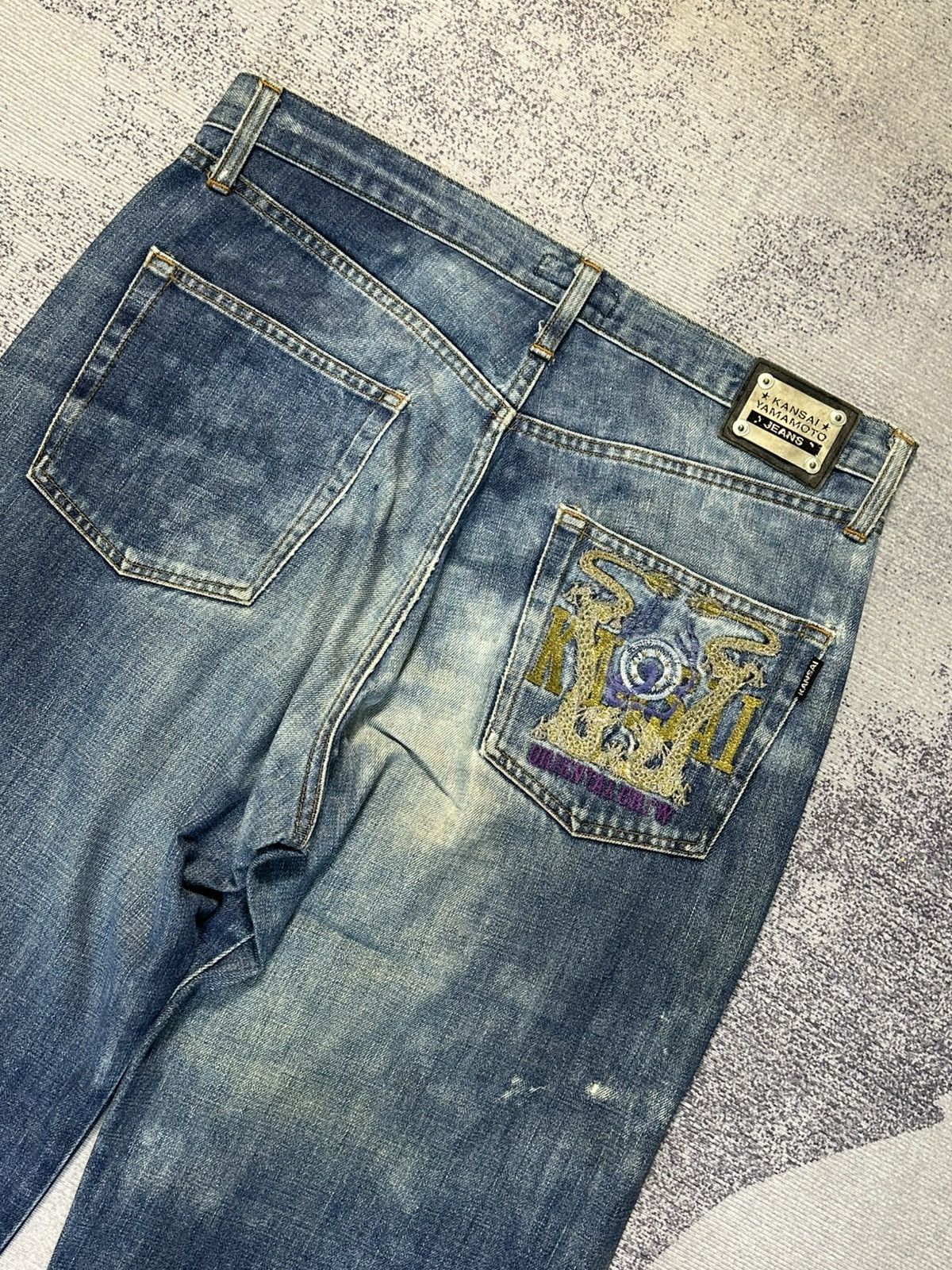 Kansai Yamamoto Kansai Yamamoto Baggy Washed Jeans Size US 32 / EU 48 - 11 Thumbnail