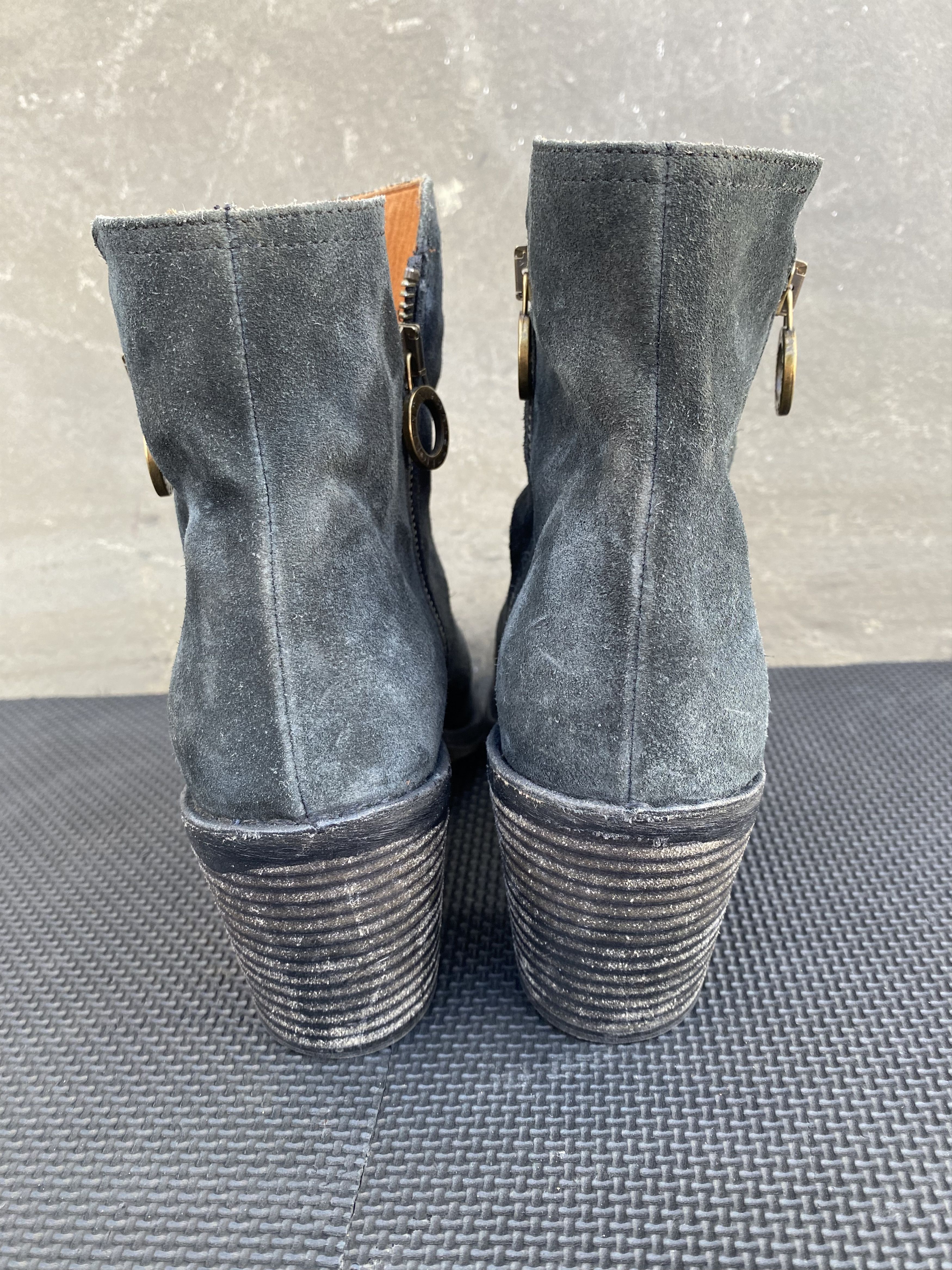 Fiorentini + Baker Fiorentini + Baker Suede Ankle Heeled Boots Buckle Booties Size US 7 / IT 37 - 7 Thumbnail