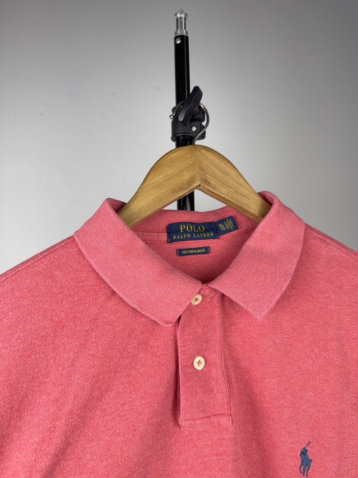 Polo Ralph Lauren Luxury 00s Polo Ralph Lauren Custom Slim Fit Pink Polo Shirt Size US XL / EU 56 / 4 - 4 Thumbnail