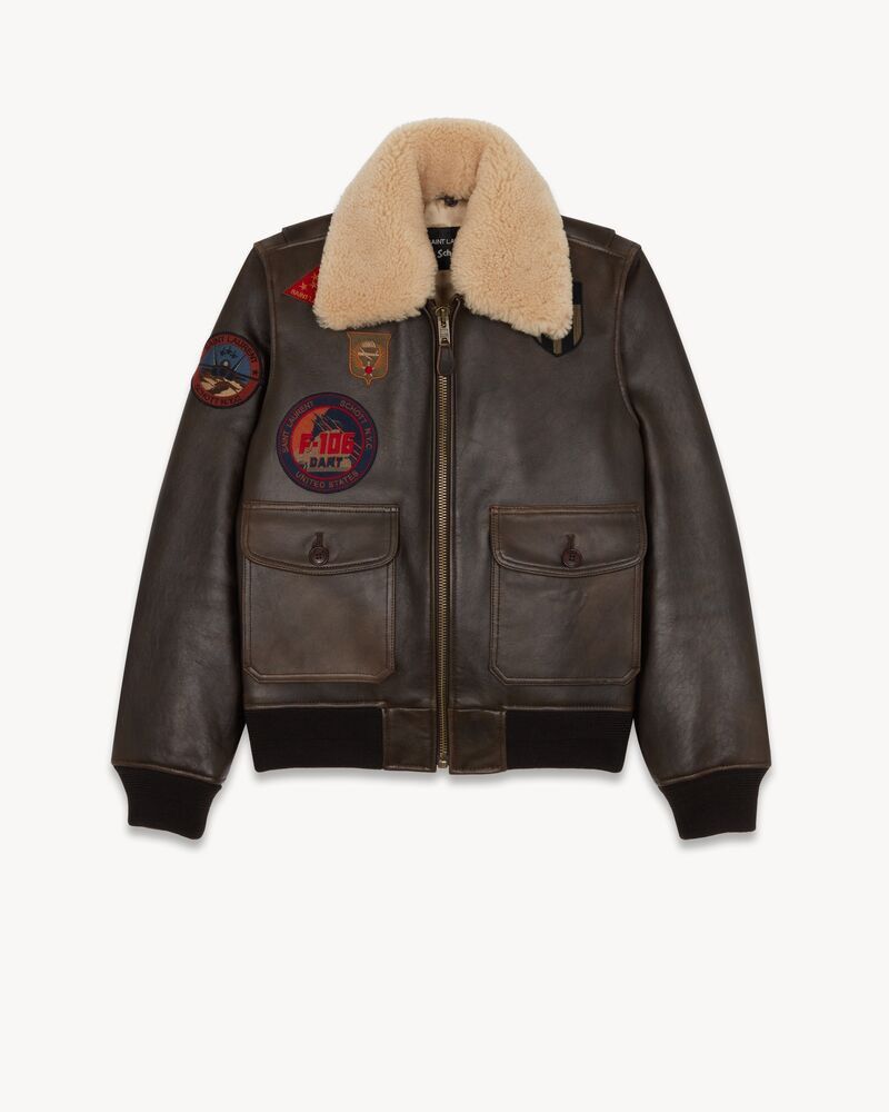 Saint Laurent Paris Saint laurentXSchott NYC patch shearling leather jacket sz M Size US M / EU 48-50 / 2 - 1 Thumbnail