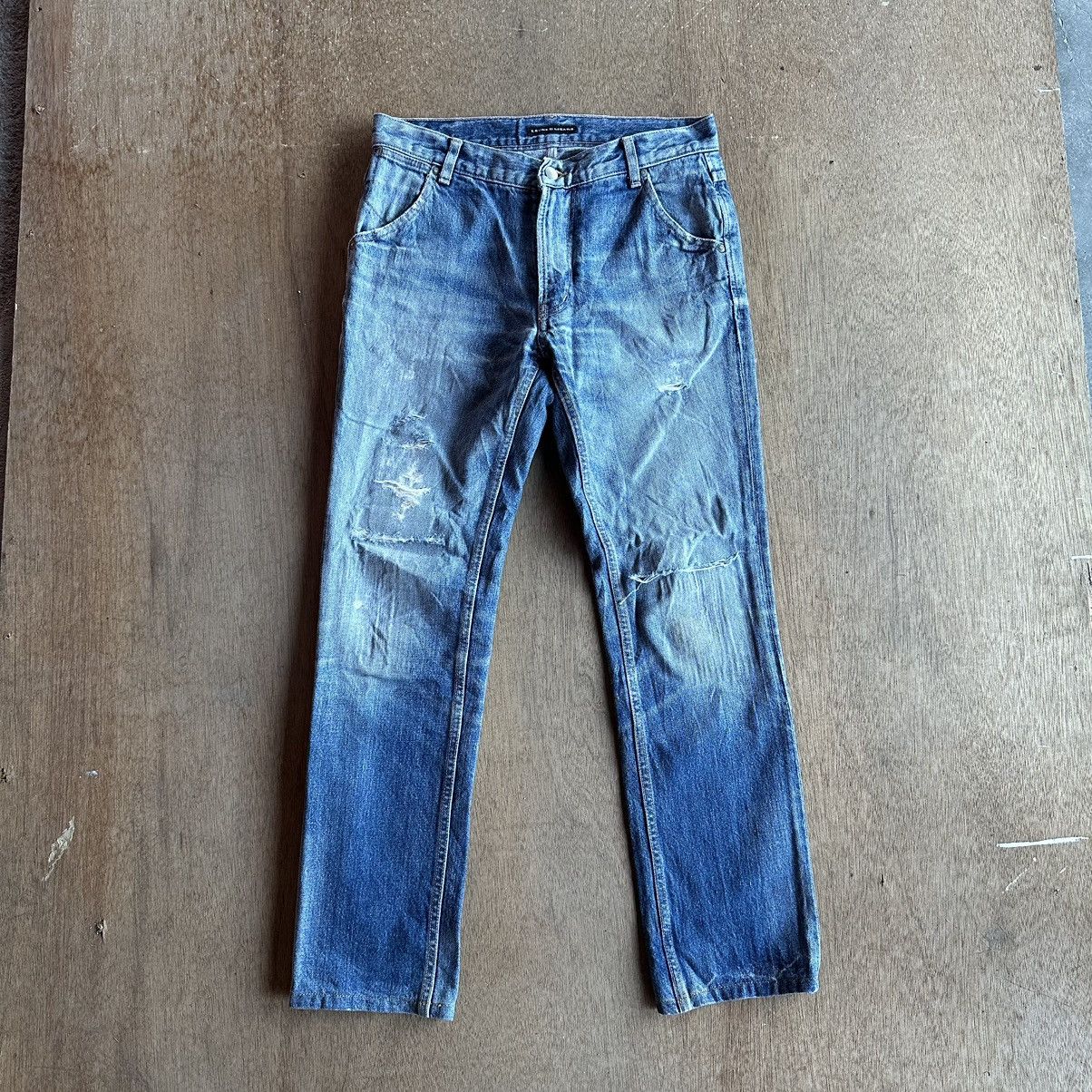 Japanese Brand Distressed Denim Vintage LOUNGE LIZARD Japan Jeans Pants W30 Size US 30 / EU 46 - 3 Thumbnail