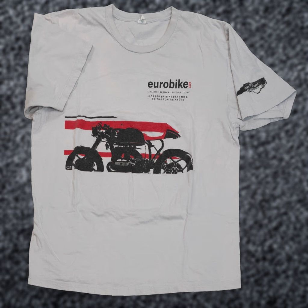 Anvil EuroBike BMW T-Shirt Men XL Grey Biker Rally 23x29 Short Sleeve Crew Neck Logo Cotton Anvil Regular Vintage: No (adjusted as per structure) Size US XL / EU 56 / 4 - 1 Thumbnail