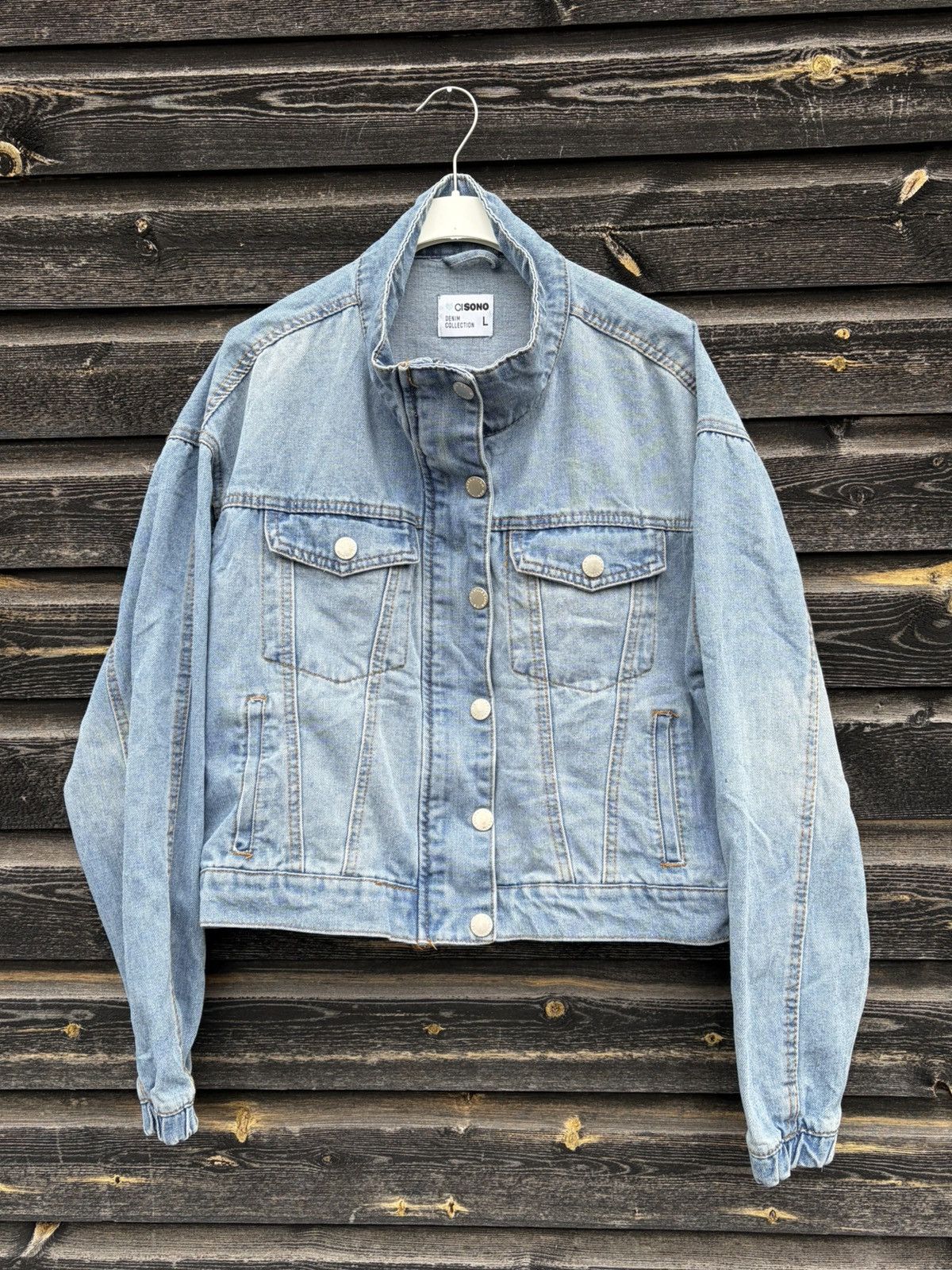 Other Oisono Denim Collection Cropped Denim Jacket Size L Blue Size L / US 10 / IT 46 - 2 Thumbnail