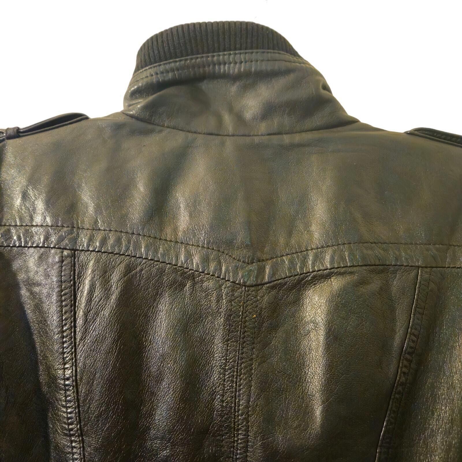Guess GUESS Womens Vintage Leather Jacket Black Size Small Size S / US 4 / IT 40 - 3 Thumbnail