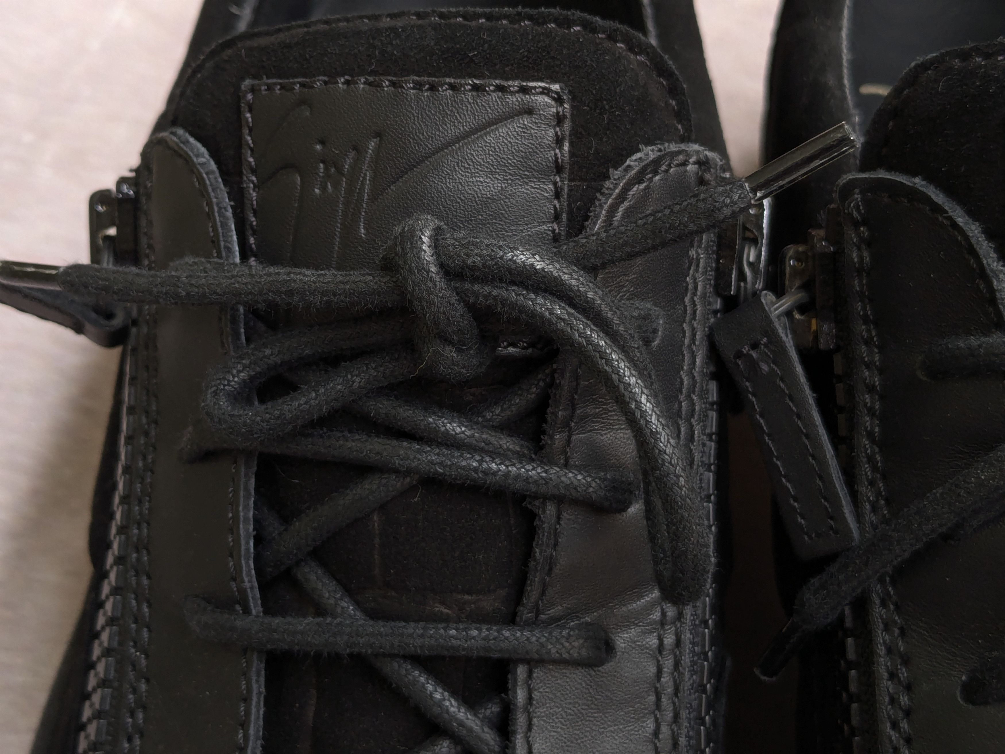 Giuseppe Zanotti Giuseppe Zanotti Sneakers Black Velvet Leather Zipper 11.5 Size US 11.5 / EU 44-45 - 3 Thumbnail